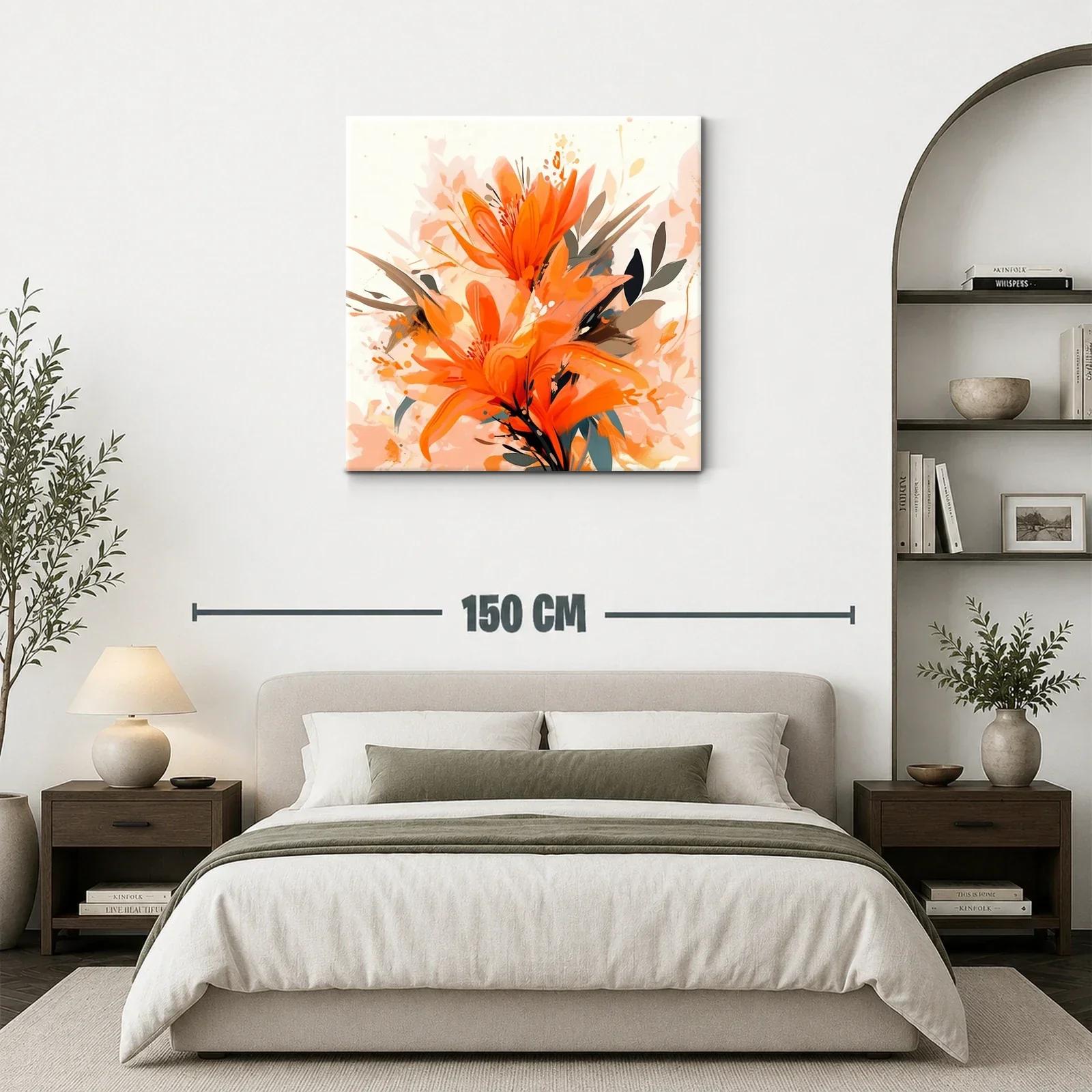 Composición floral vibrante en tonos naranja y tierra — miniatura 3