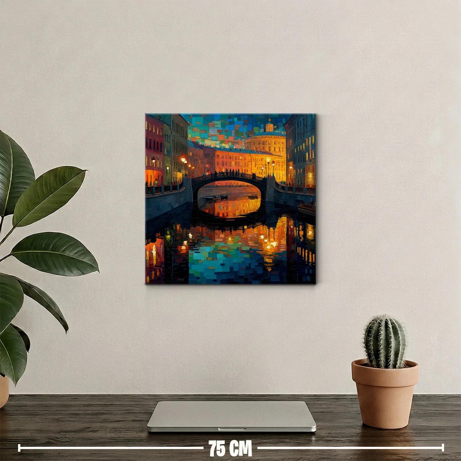 Encanto urbano reflejado en nocturna escena de ciudad — miniatura 2