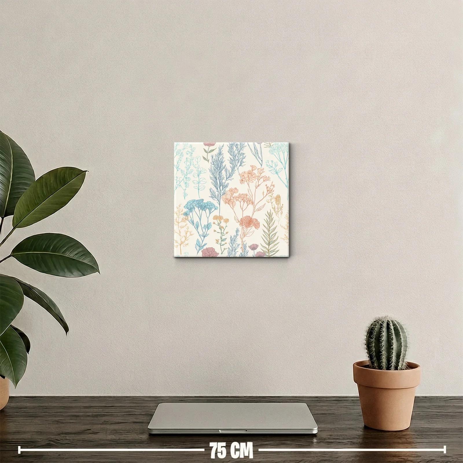 Cuadro decorativo con delicado diseño floral en tonos suaves — miniatura 2
