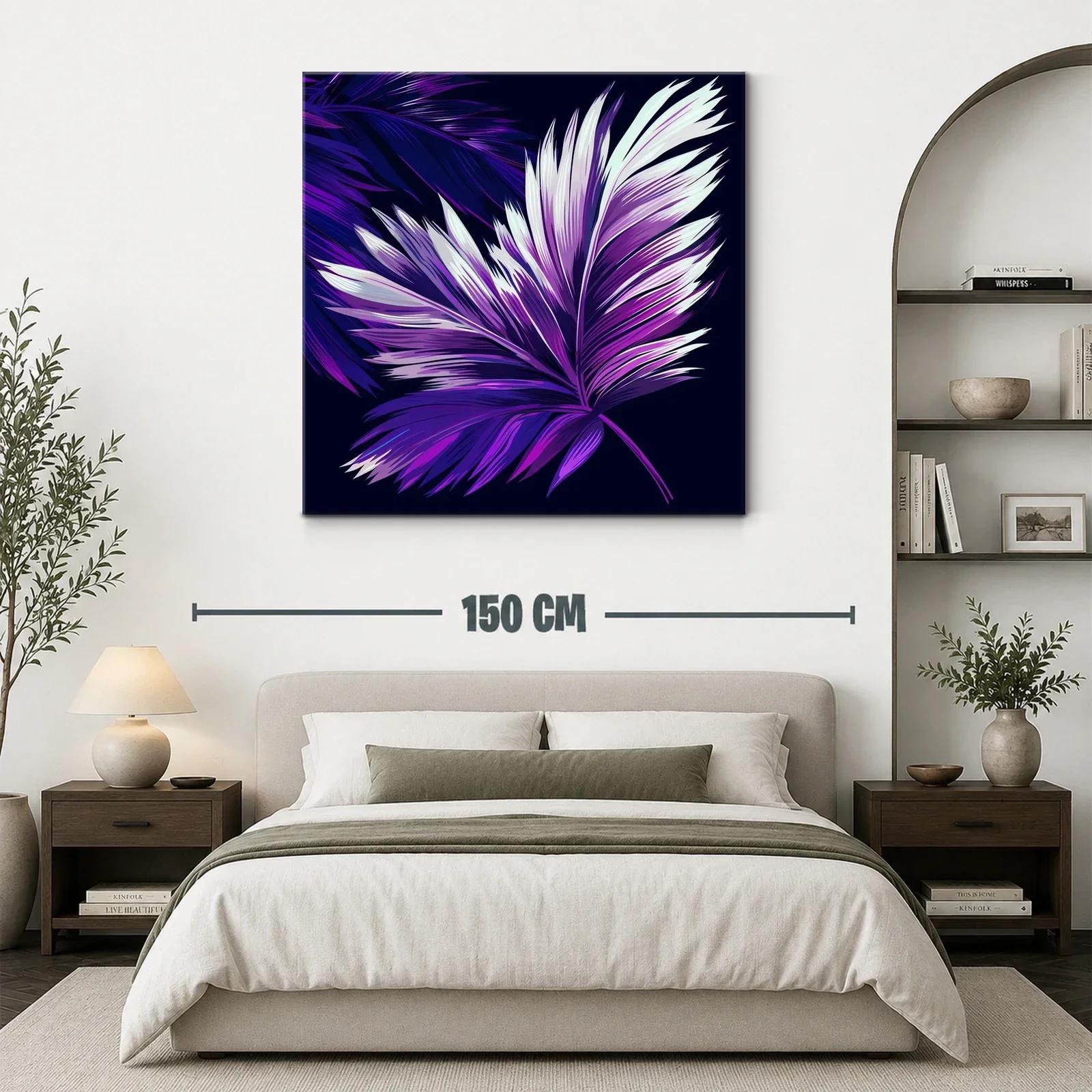 Elegante hoja tropical en tonos violeta y blanco — miniatura 3