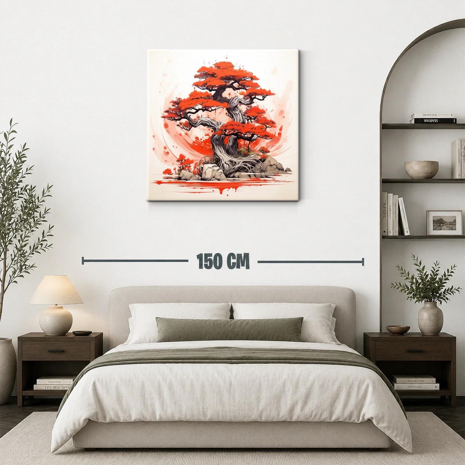 Árbol de bonsái con vibrantes tonos rojo y gris — miniatura 3