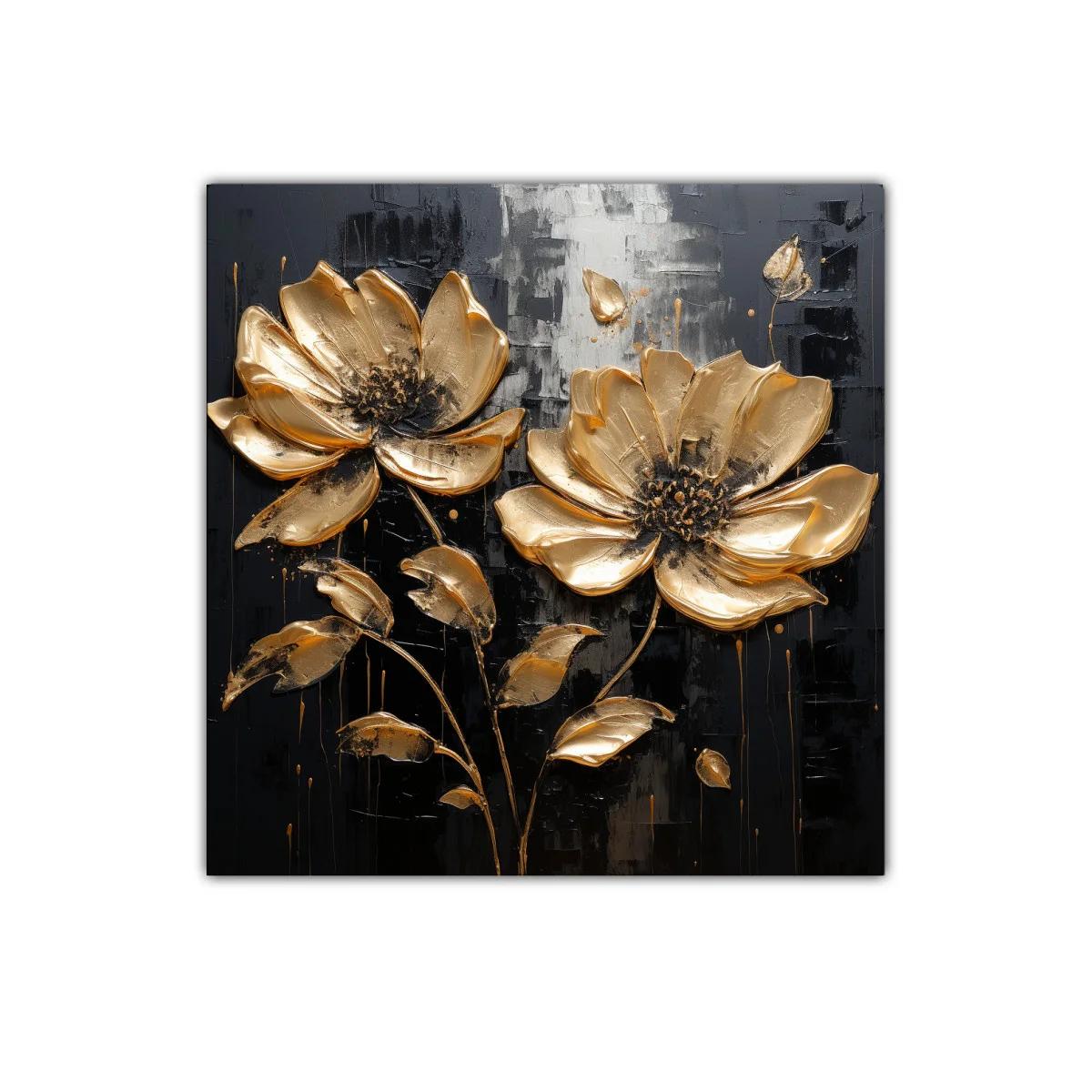 Elegante composición floral con tonos dorados brillantes — imagen principal