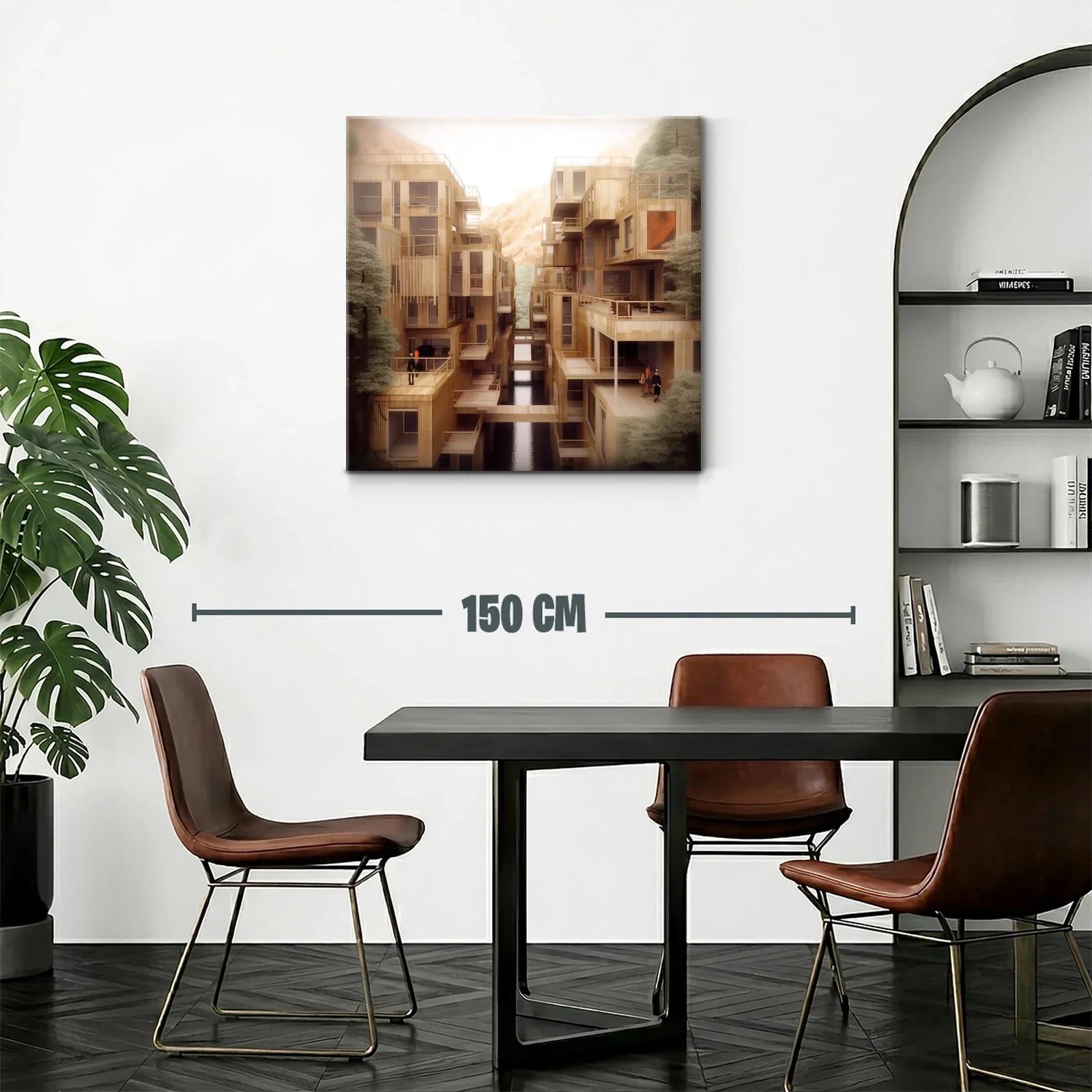 Arquitectura moderna con detalles en madera y reflejos naturales — miniatura 2