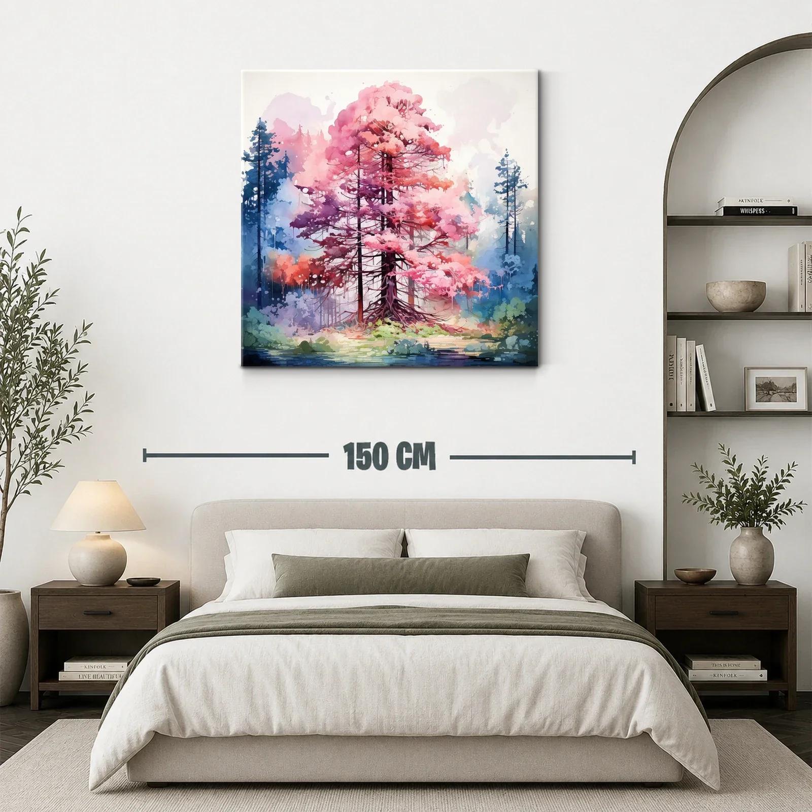 Árbol en tonos rosas y azules con atmósfera onírica — miniatura 3