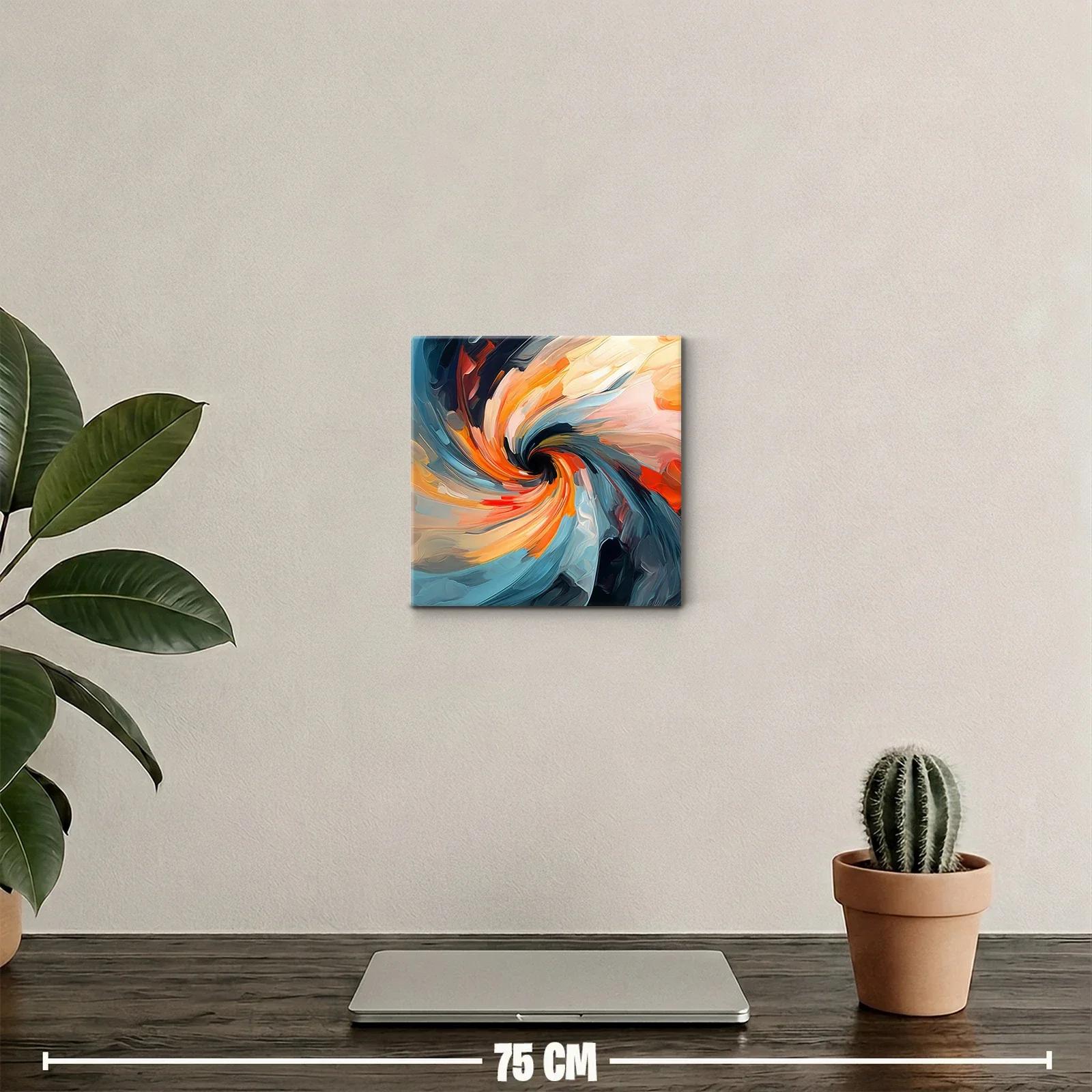 Cuadro abstracto con remolino de colores vibrantes — miniatura 2