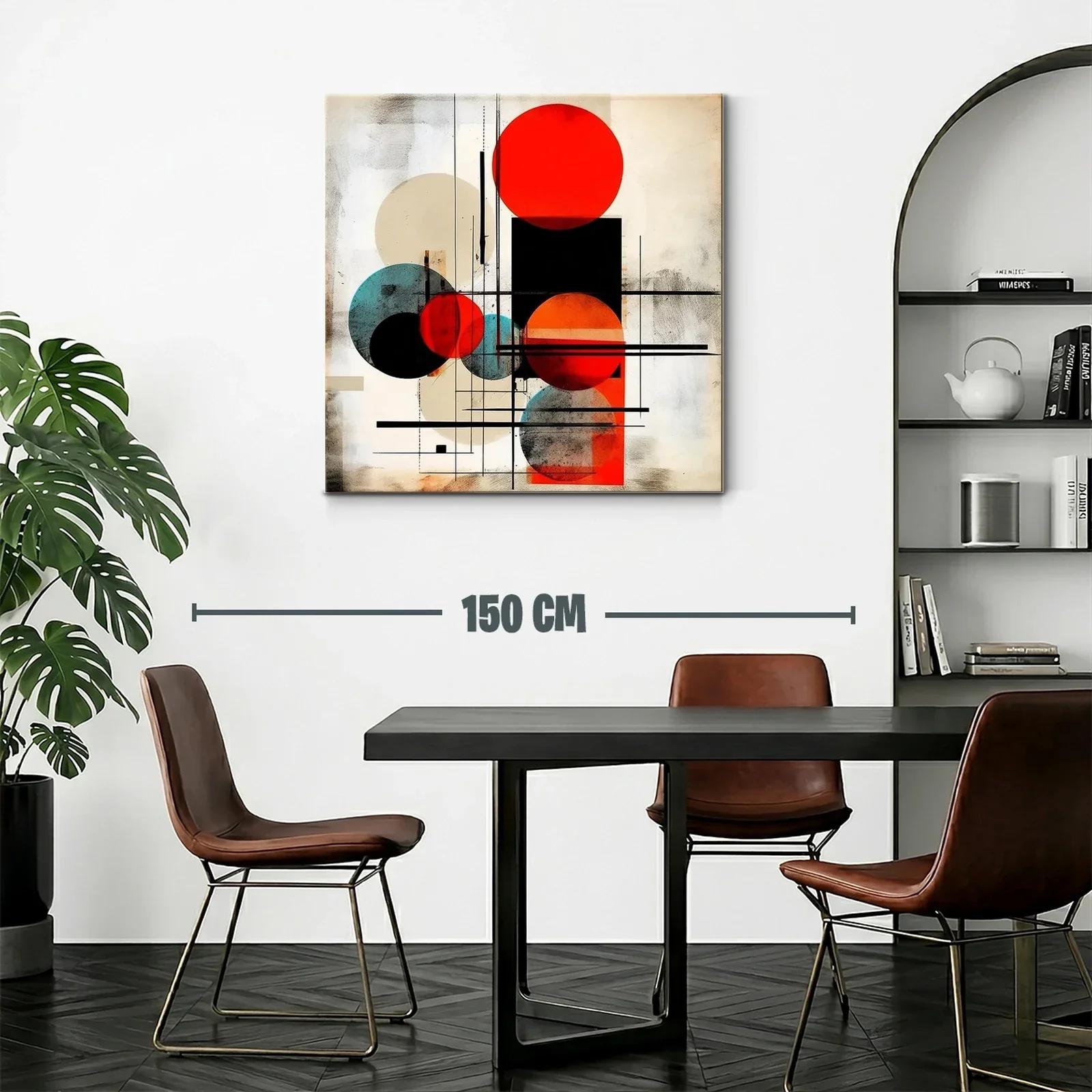 Composición geométrica con círculos rojo y azul vibrante — miniatura 2