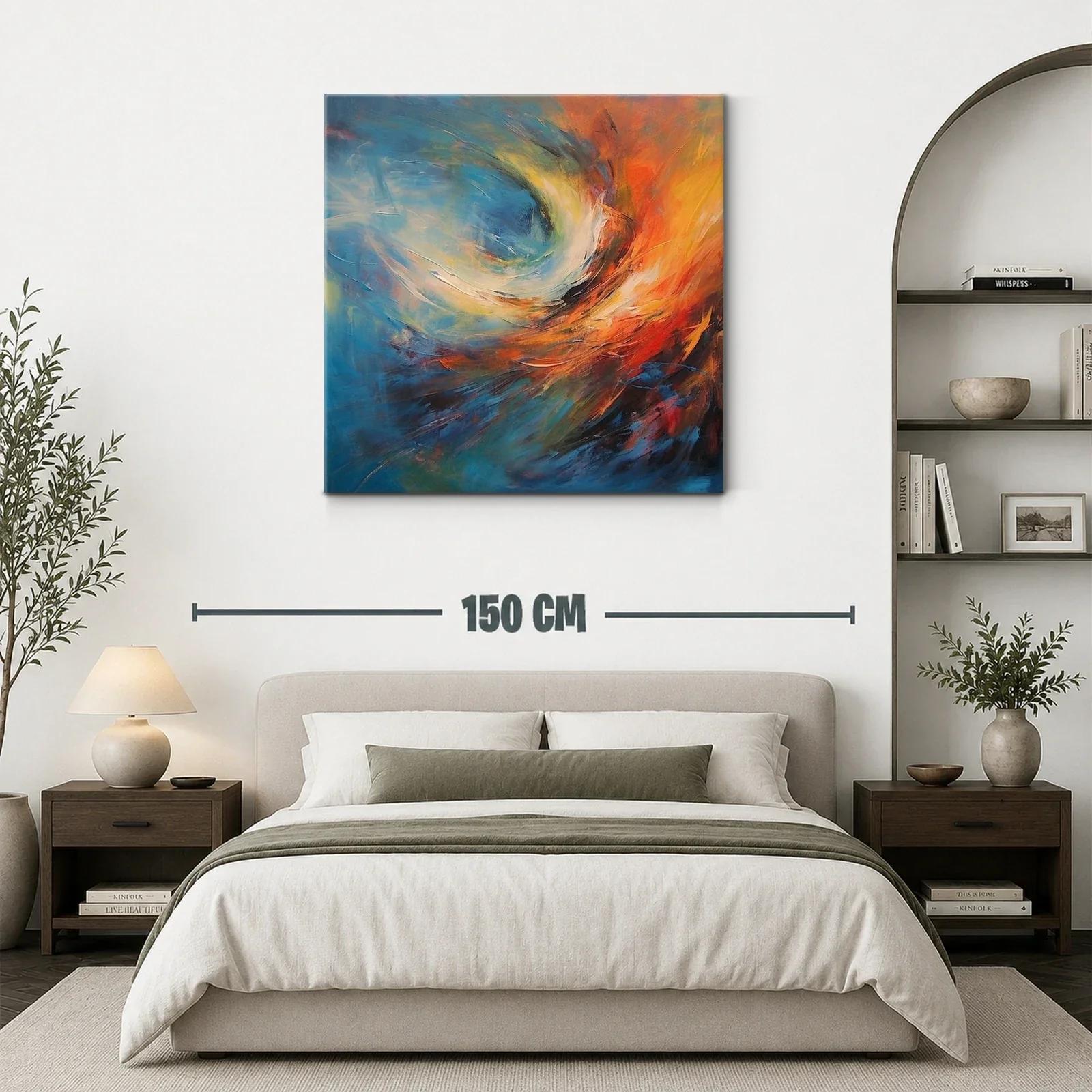 Arte abstracto en tonos azules y cálidos vibrantes — miniatura 3
