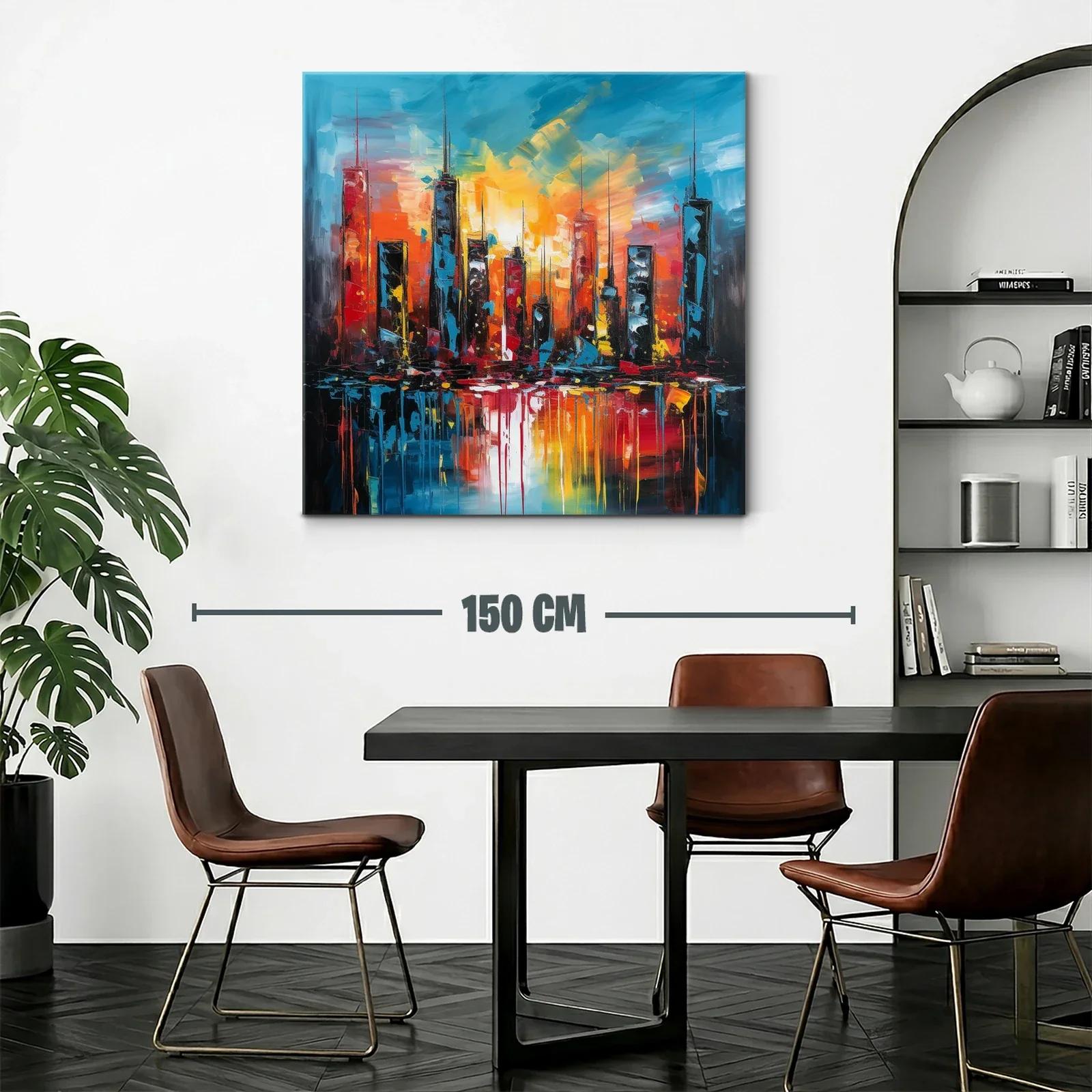 Atardecer vibrante sobre skyline urbano moderno — miniatura 2