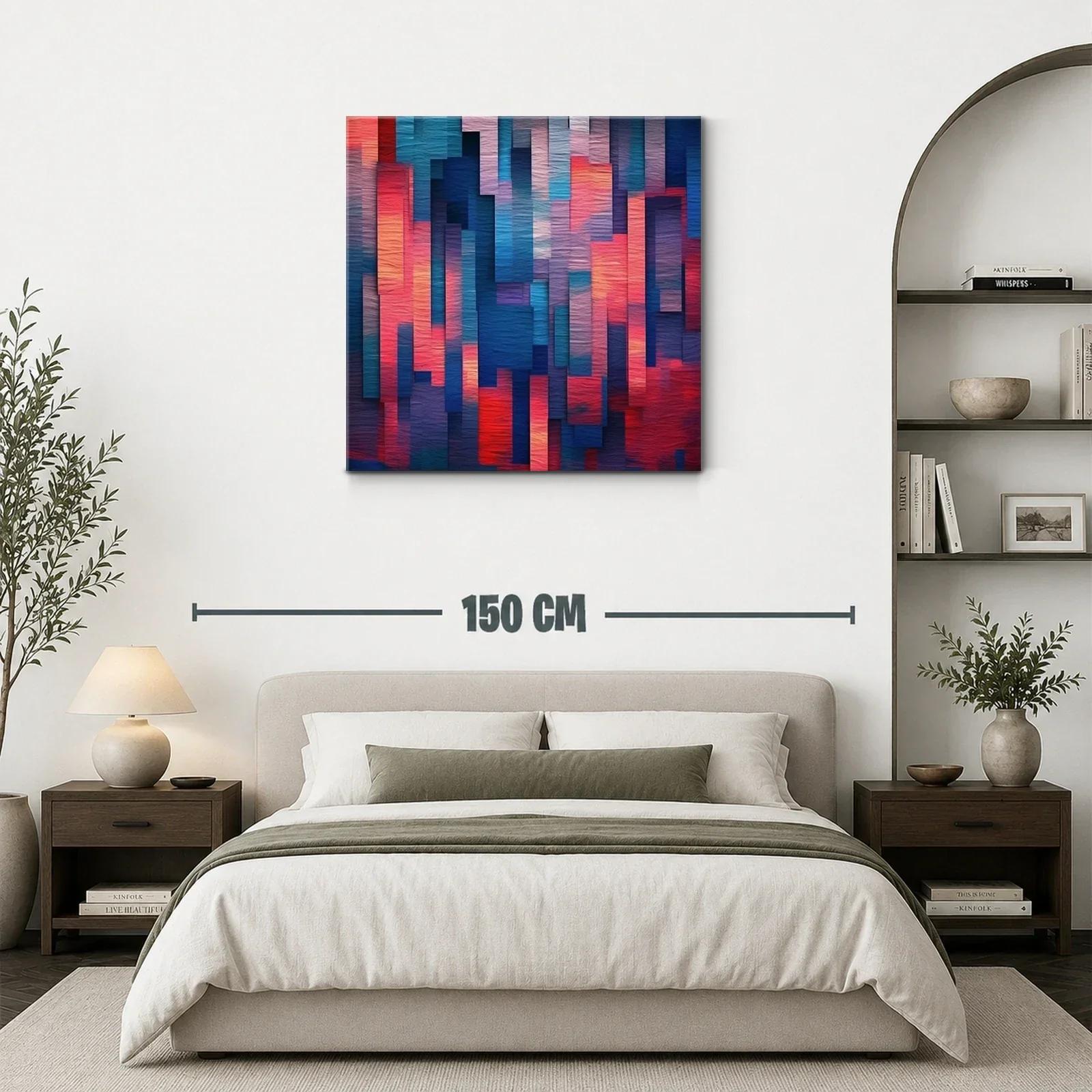 Composición abstracta en tonos cálidos y fríos vibrantes — miniatura 3