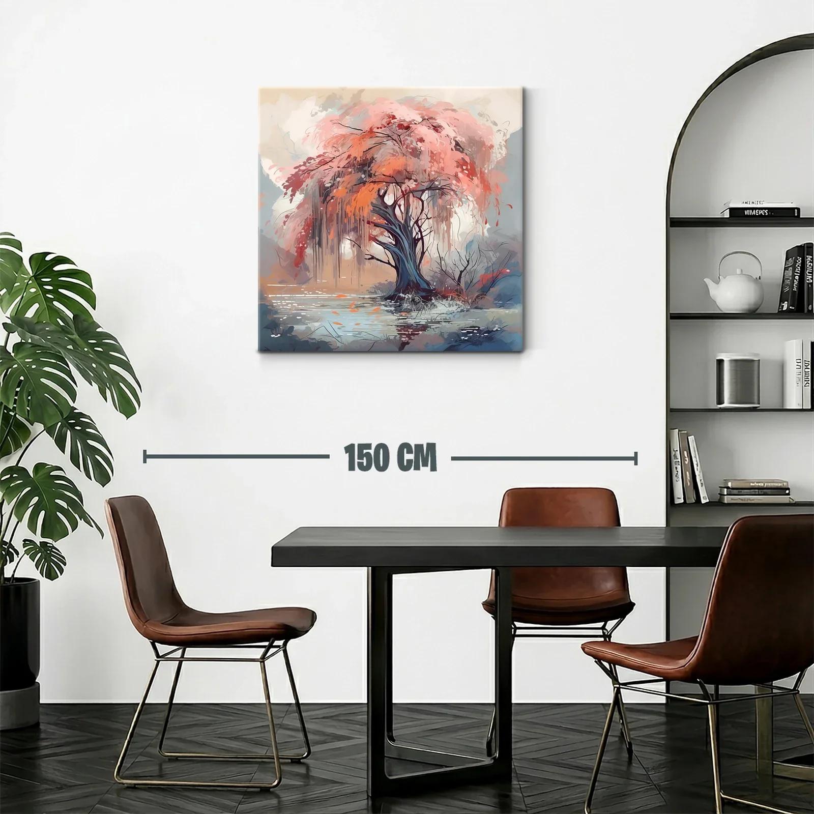 Árbol vibrante en paisaje de tonos cálidos y suaves — miniatura 2