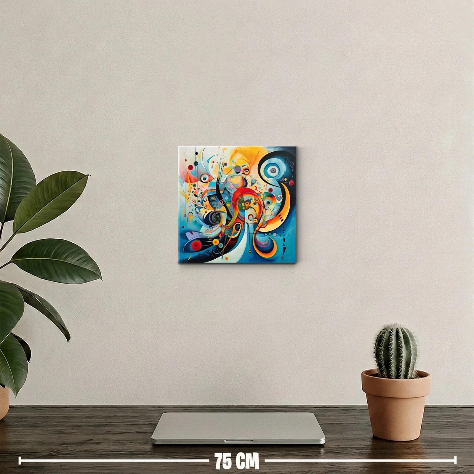 Cuadro abstracto con formas dinámicas en vibrantes colores — miniatura 2