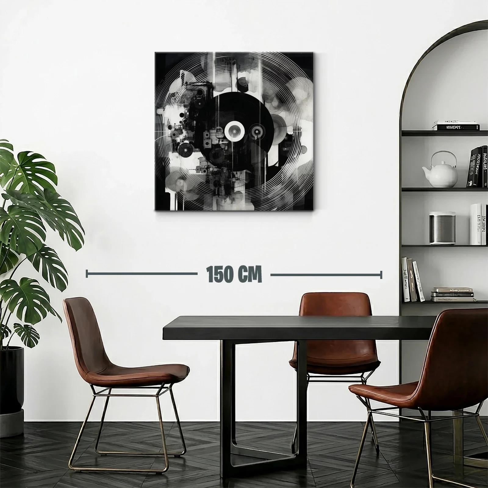 Arte abstracto moderno en contraste monocromo elegante — miniatura 2