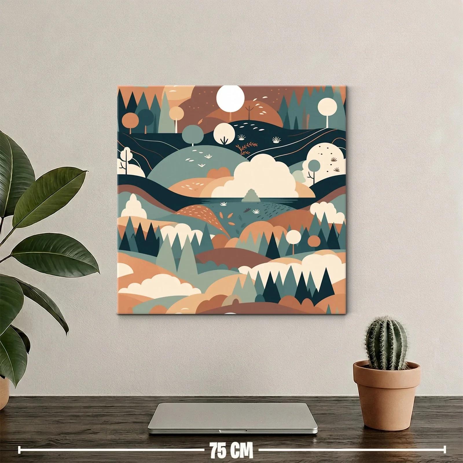 Paisaje abstracto sereno con tonos tierra y formas suaves — miniatura 2