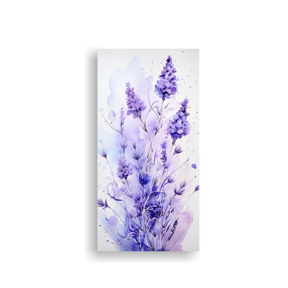 Cuadro ramo de lavanda en acuarela ligera