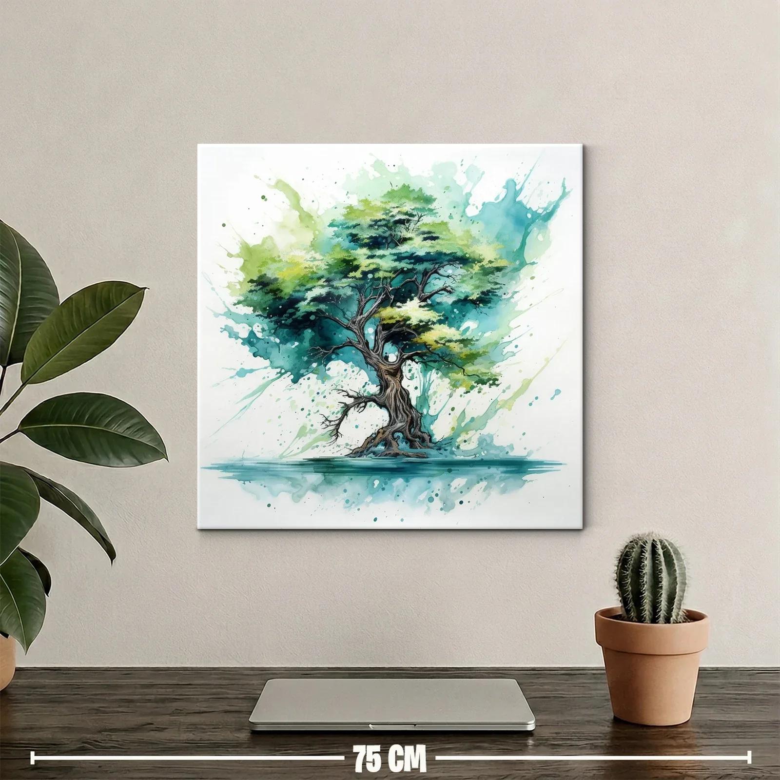 Árbol vibrante con tonos verdes y azules — miniatura 2