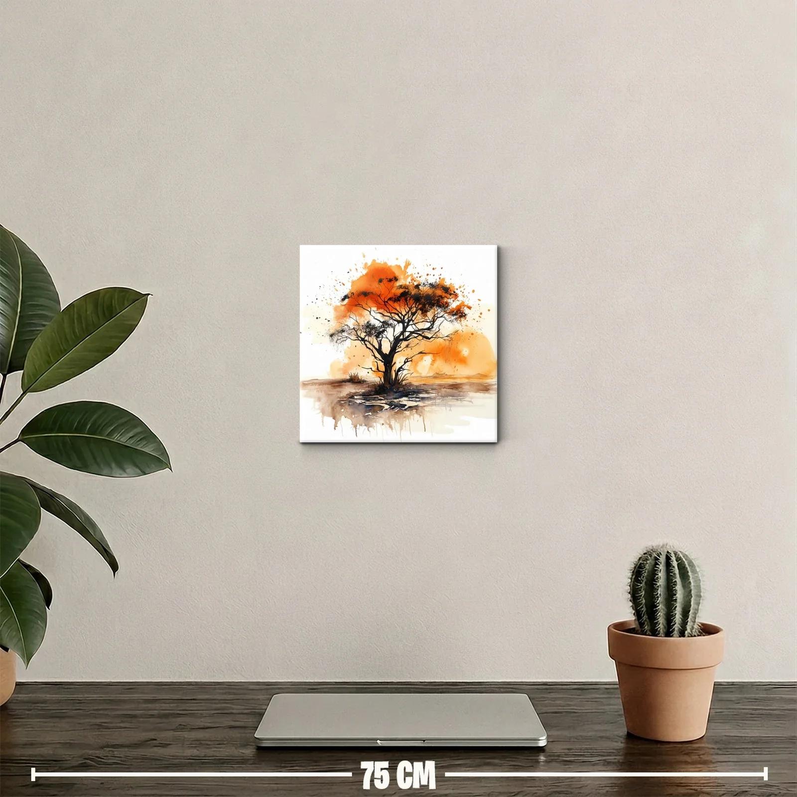 Árbol solitario con tonos cálidos y contrastes vivos — miniatura 2