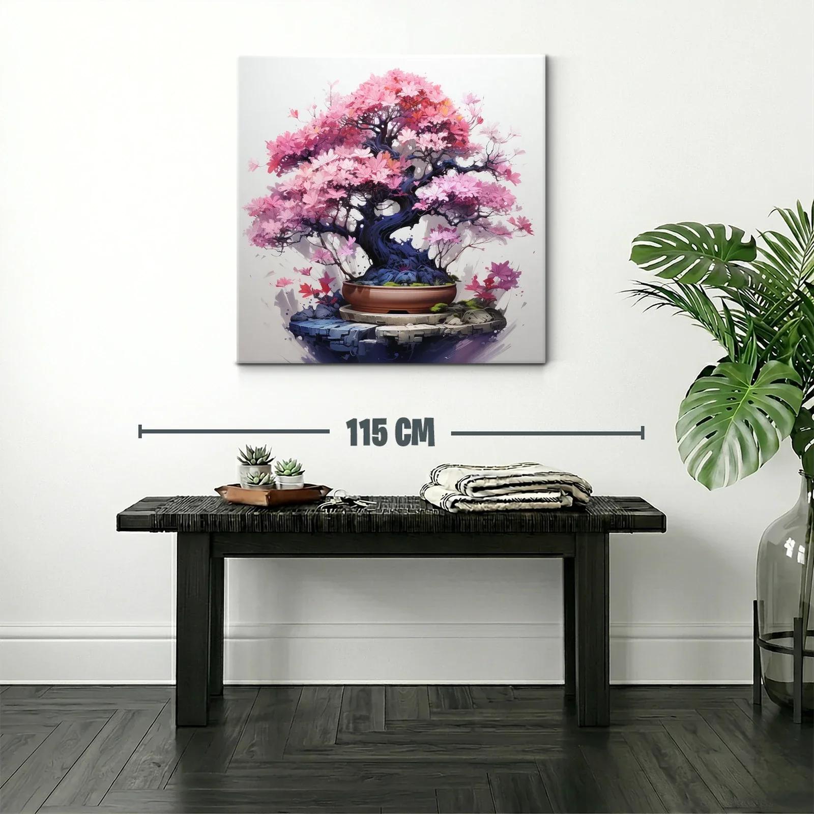 Árbol Bonsái con Flores Rosadas y Detalles Vibrantes — miniatura 2