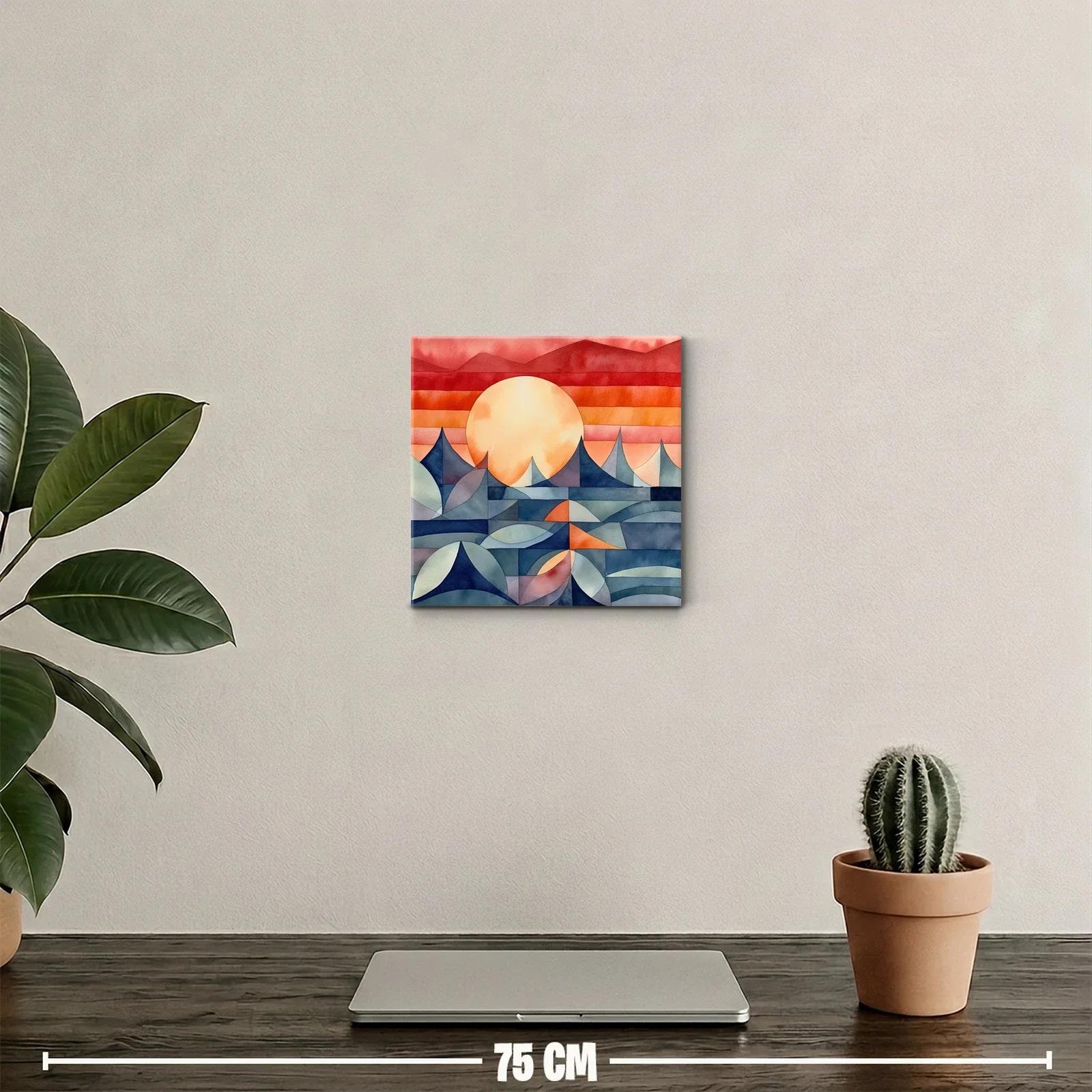 Atardecer geométrico con tonos cálidos y azules profundos — miniatura 2
