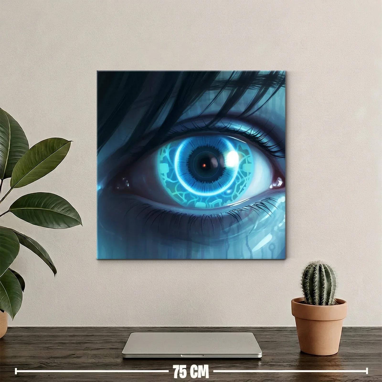 Ojo futurista con iris tecnológico en tonos azules — miniatura 2