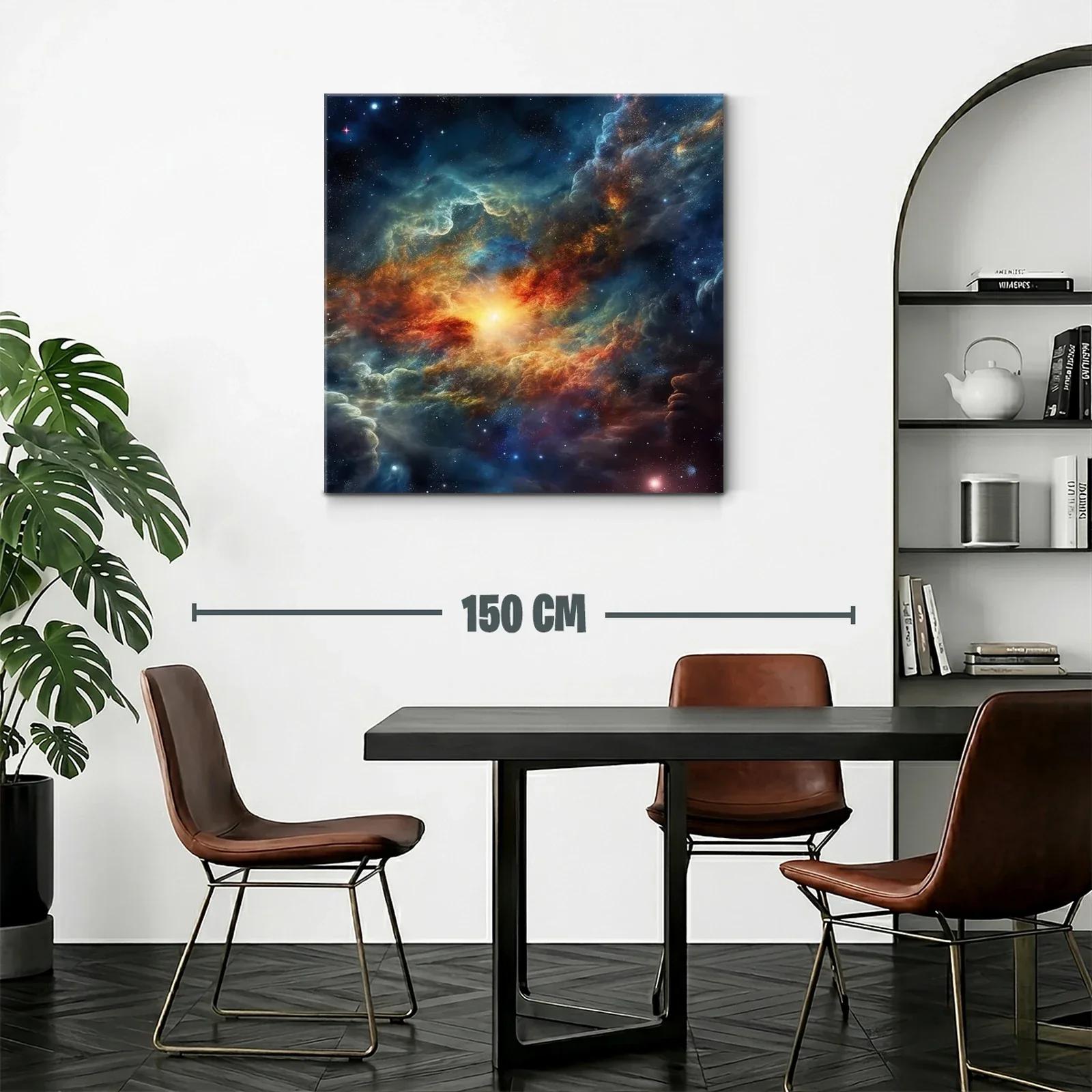 Cuadro galaxia cósmica con luz vibrante al centro — miniatura 2