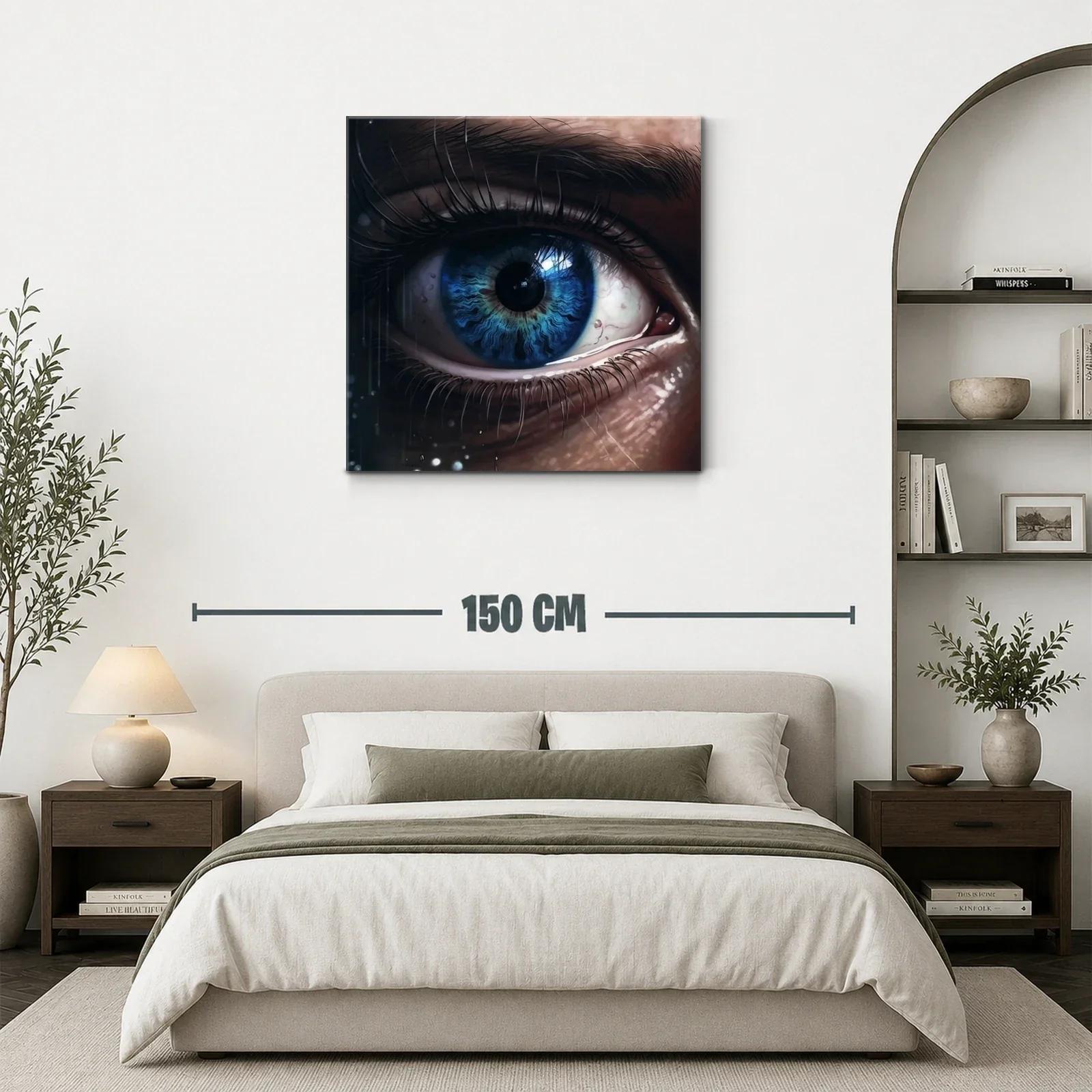 Detalle impactante de un ojo azul con texturas profundas — miniatura 3