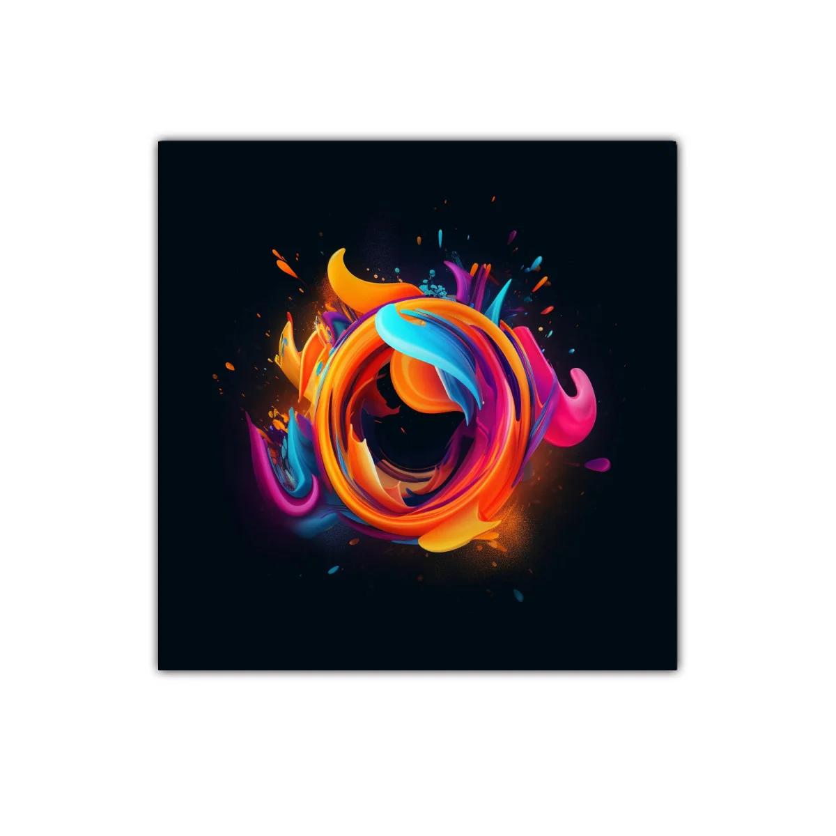 Cuadro abstracto con explosión de colores vibrantes