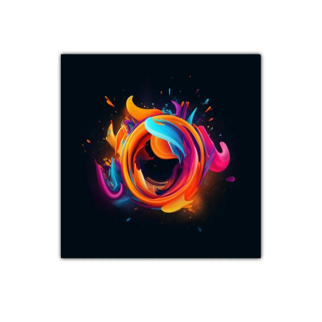 Cuadro abstracto con explosión de colores vibrantes