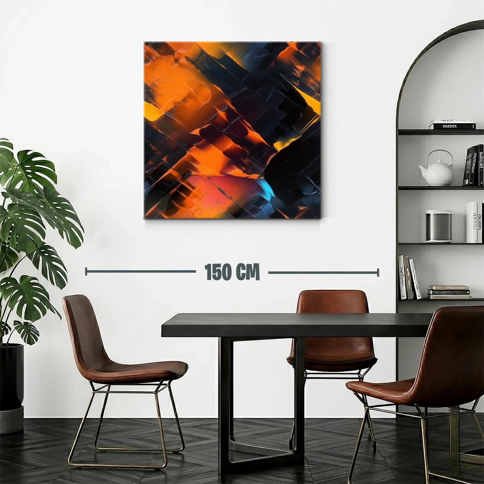 Abstracción vibrante en tonos cálidos y oscuros — miniatura 2