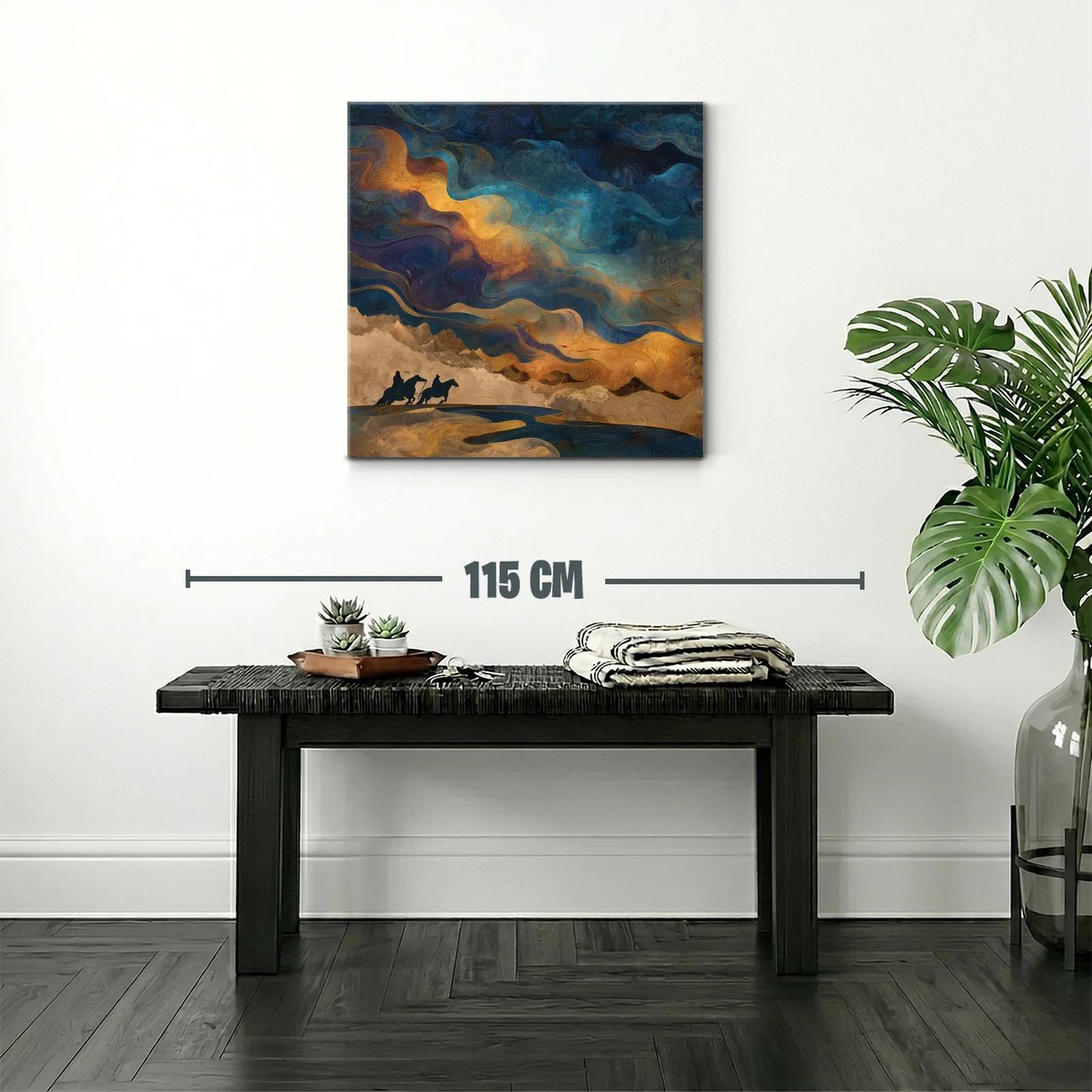 Paisaje onírico con jinetes bajo un cielo vibrante — miniatura 2