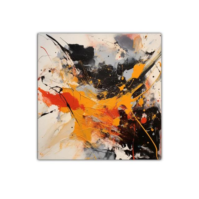 Cuadro abstracto con explosión de color y energía dinámica