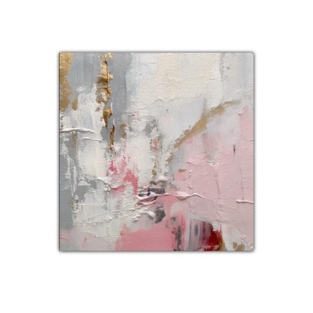 Cuadro decorativo abstracto en tonos suaves pastel y dorados