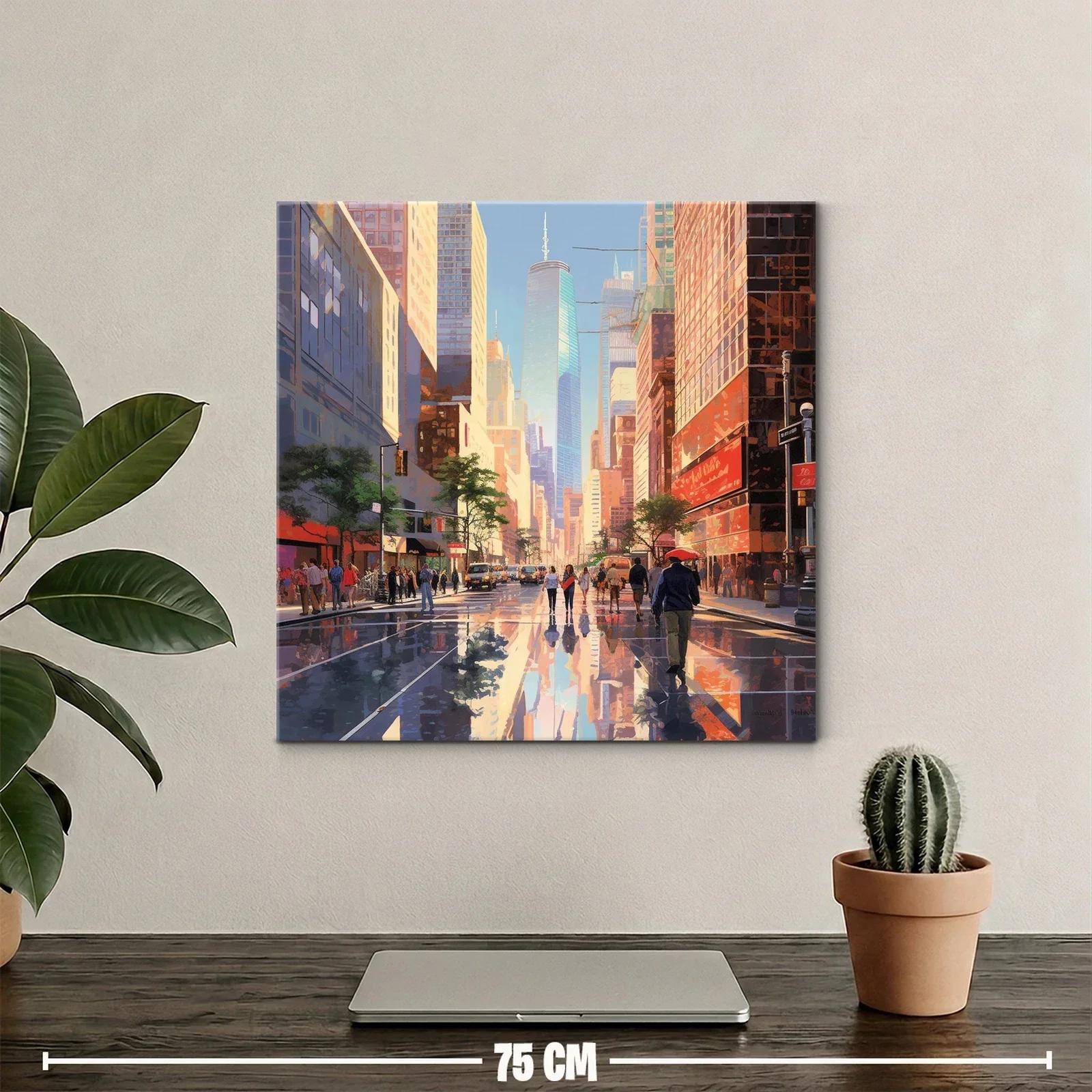 Atardecer urbano con reflejos vibrantes en ciudad moderna — miniatura 2