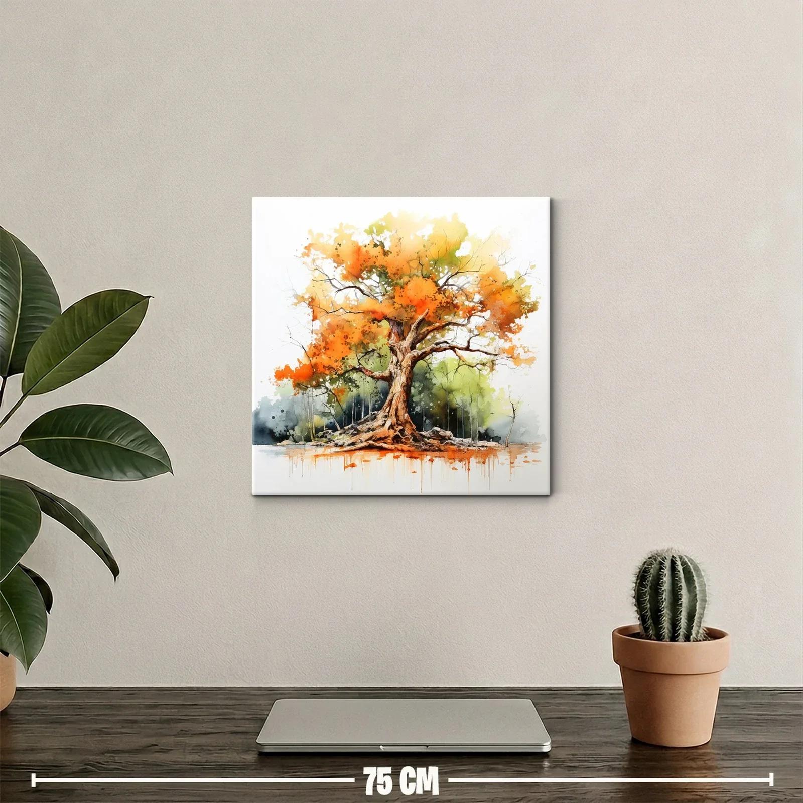 Árbol otoñal con tonos cálidos y vibrantes — miniatura 2