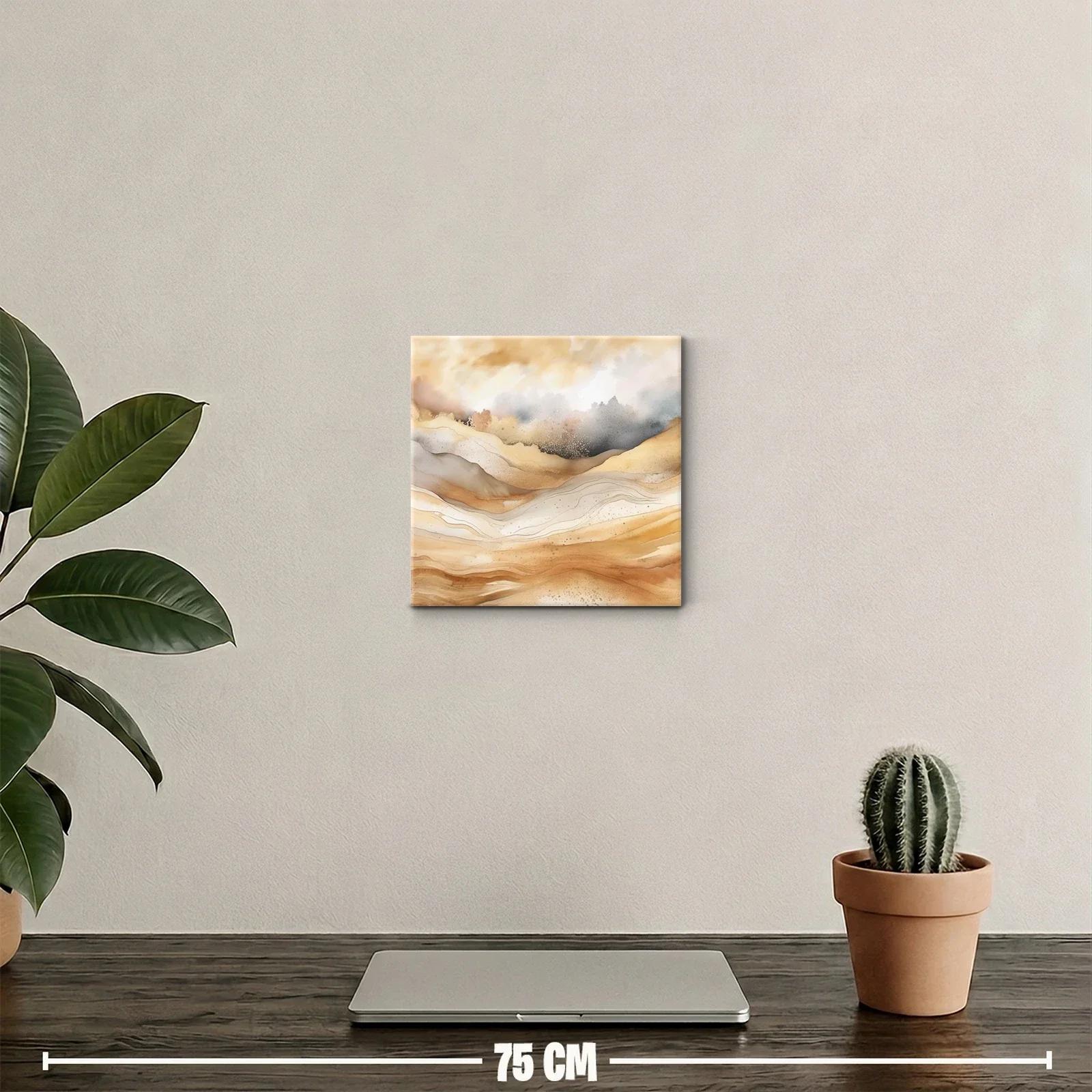 Paisaje abstracto en tonos tierra y neutros suaves — miniatura 2