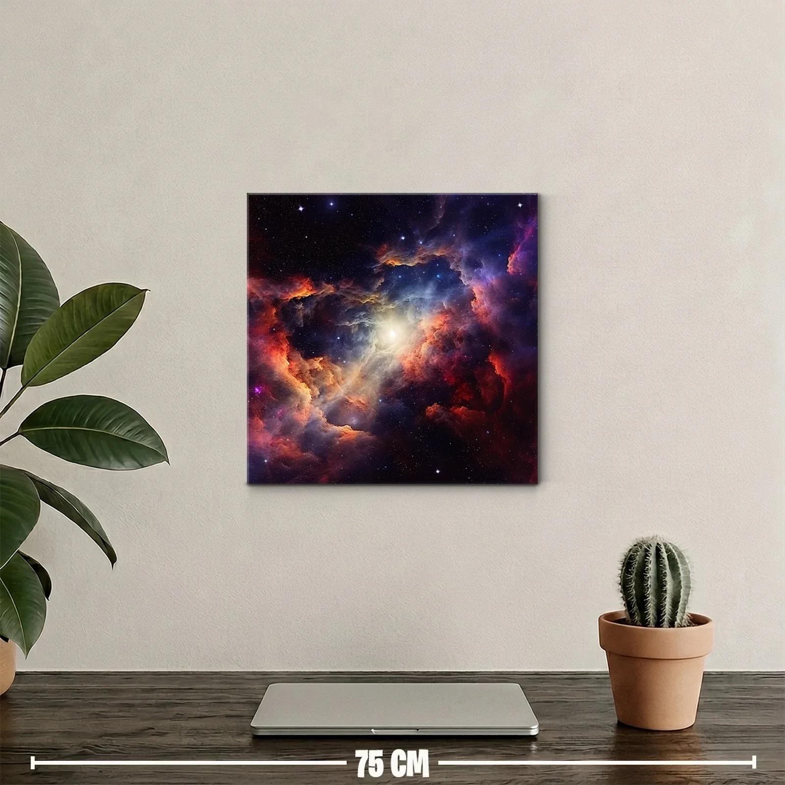 Cuadro nebulosa cósmica con vibrantes tonos cálidos y fríos — miniatura 2