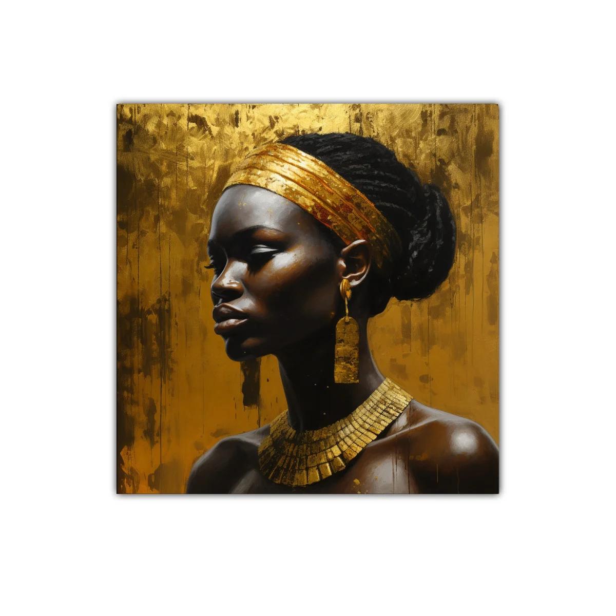 Retrato elegante con detalles dorados y fondo cálido — imagen principal