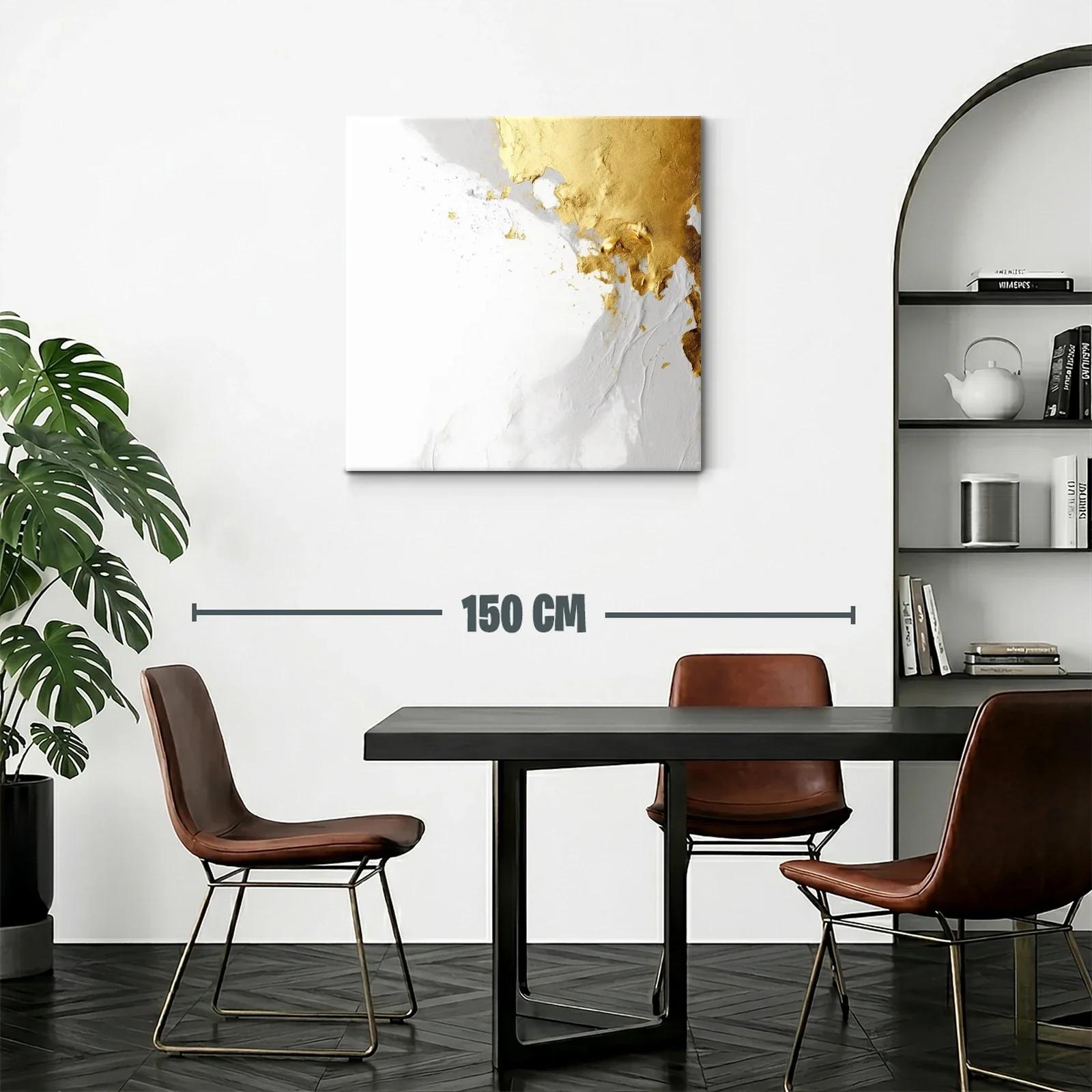 Composición abstracta en tonos dorados y blancos delicados — miniatura 2