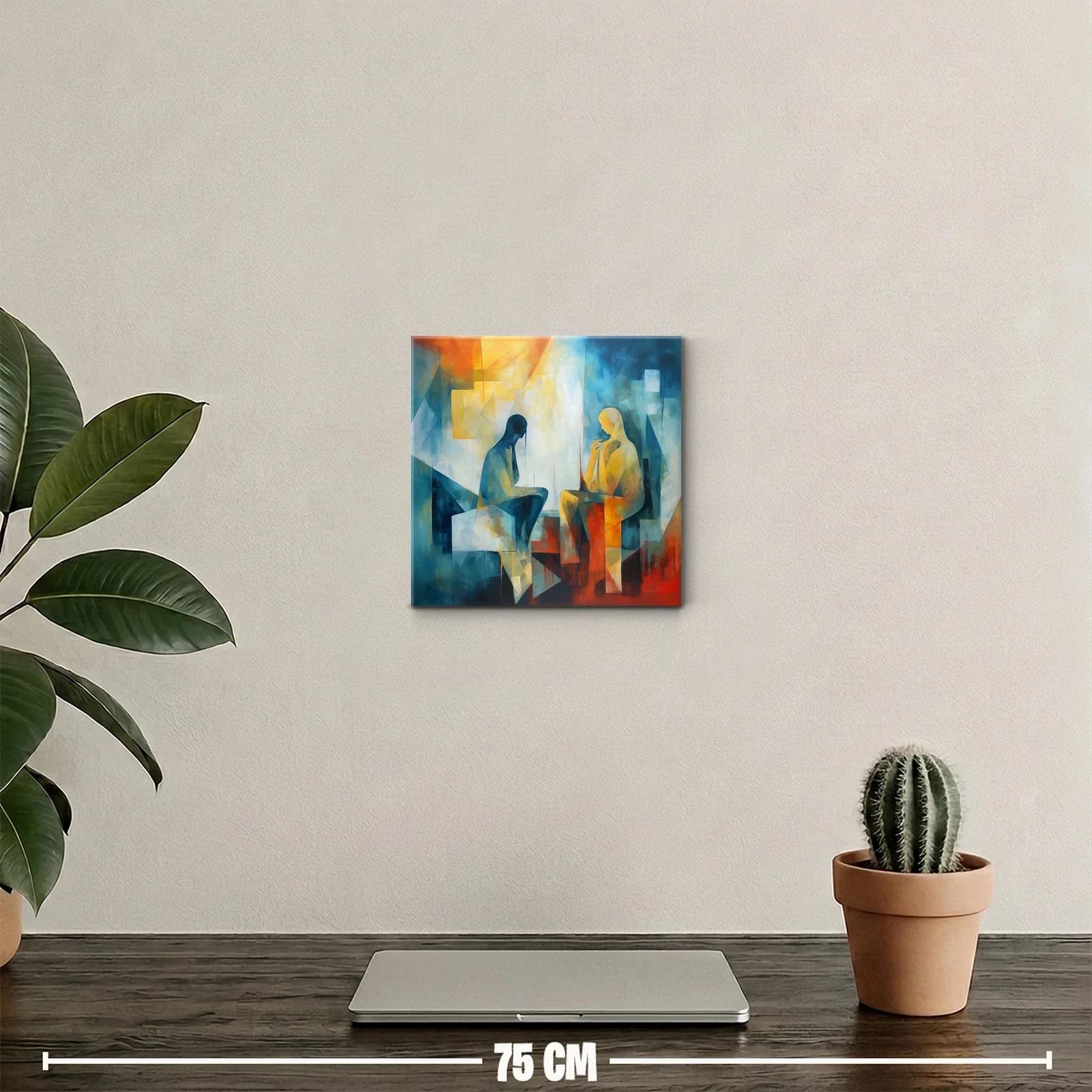 Figura doble en contraste de luz y sombra vibrante — miniatura 2