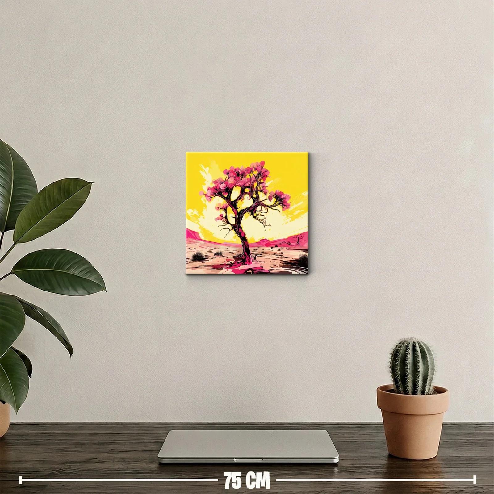 Árbol florido en paisaje vibrante y colorido — miniatura 2