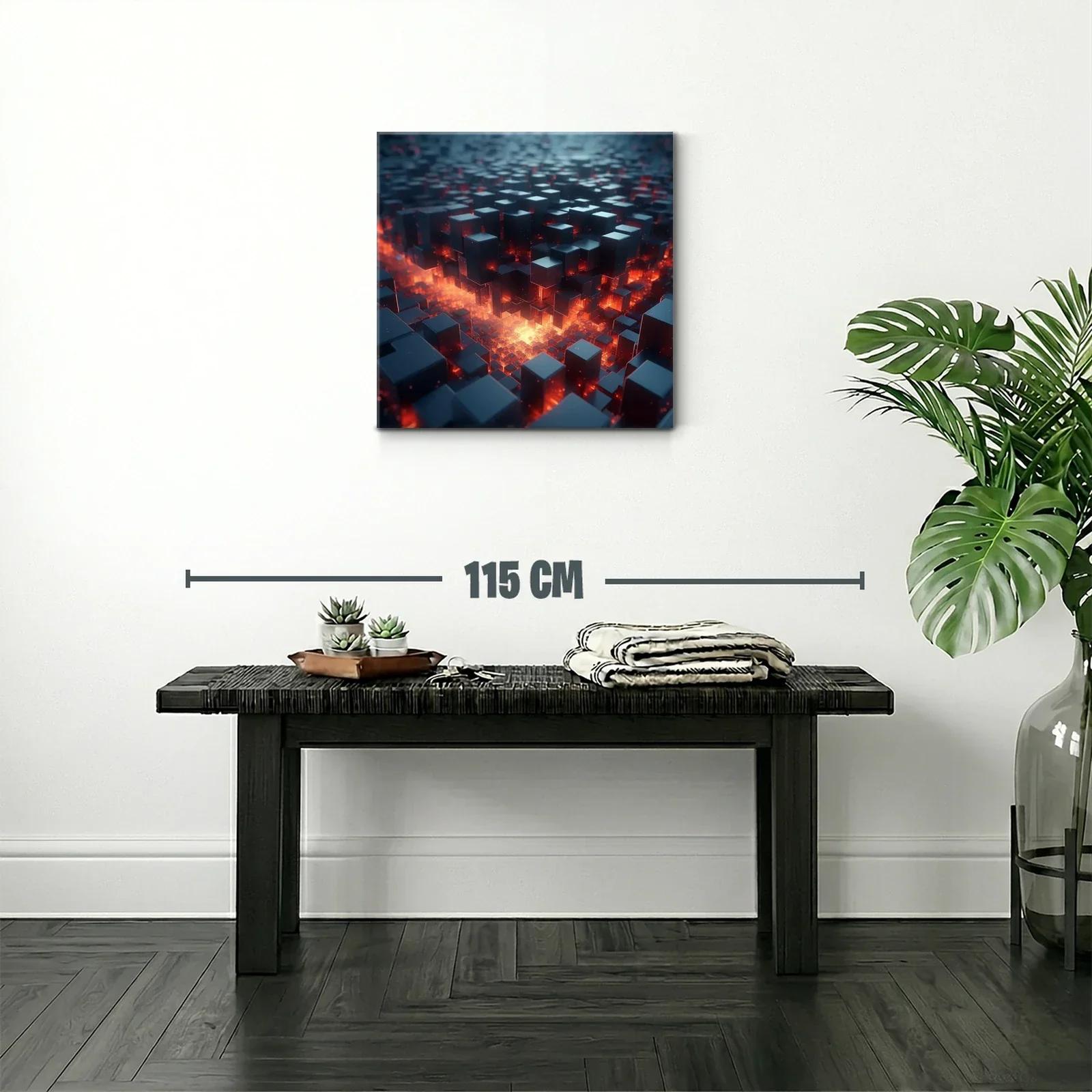 Cuadro urbano futurista con luces de lava incandescentes — miniatura 2