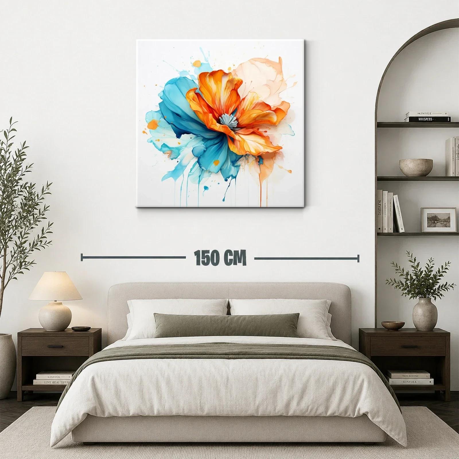 Flor abstracta vibrante con tonos cálidos y fríos en armonía — miniatura 3