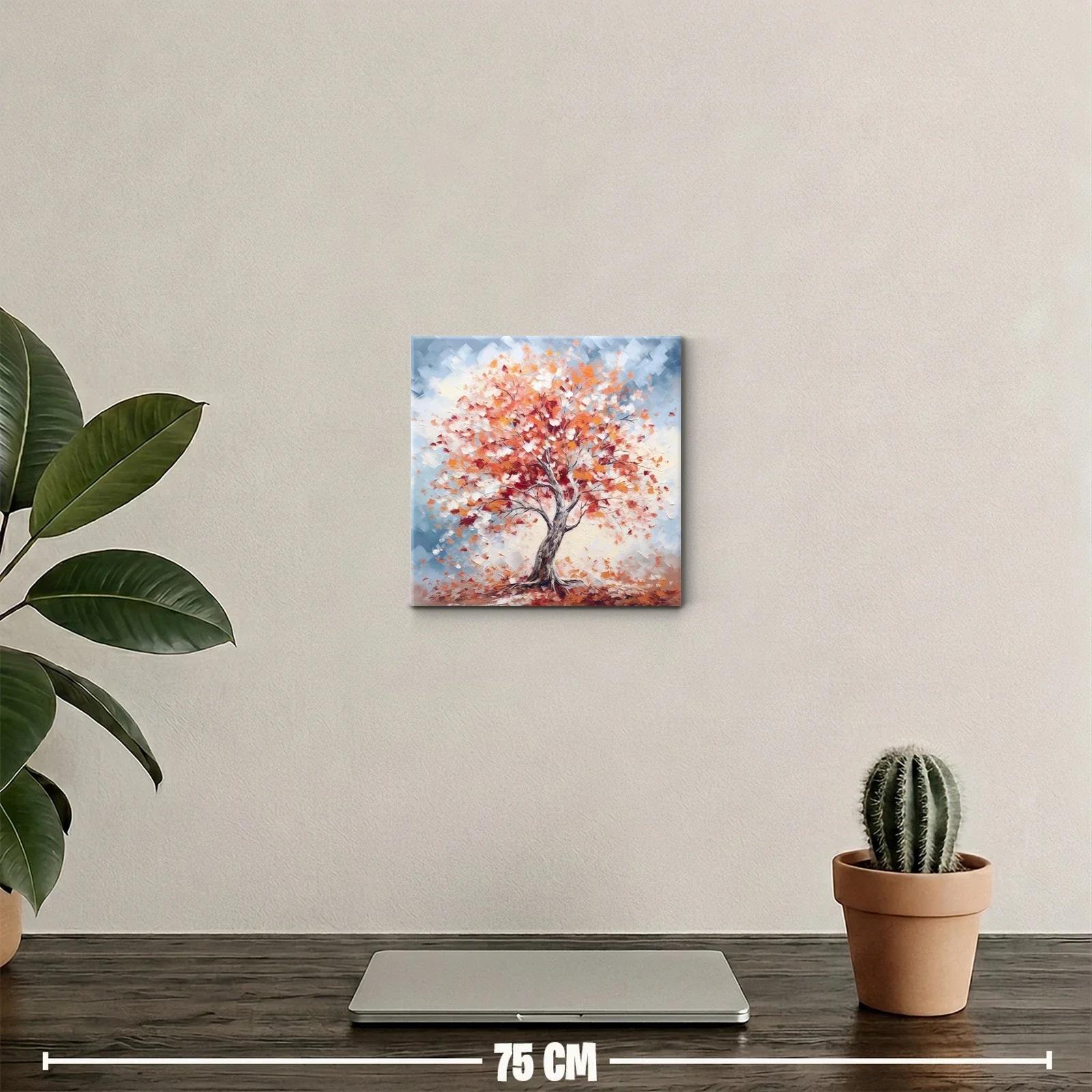 Árbol en otoño con colores cálidos y suaves tonalidades azules — miniatura 2