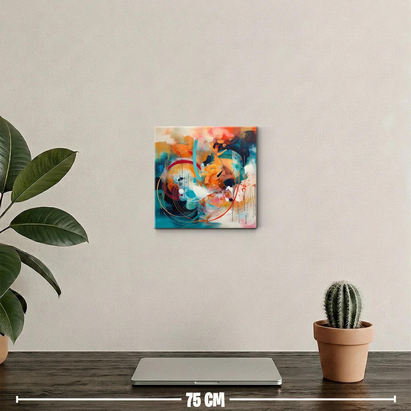 Cuadro abstracto con dinámicas formas y colores vibrantes — miniatura 2