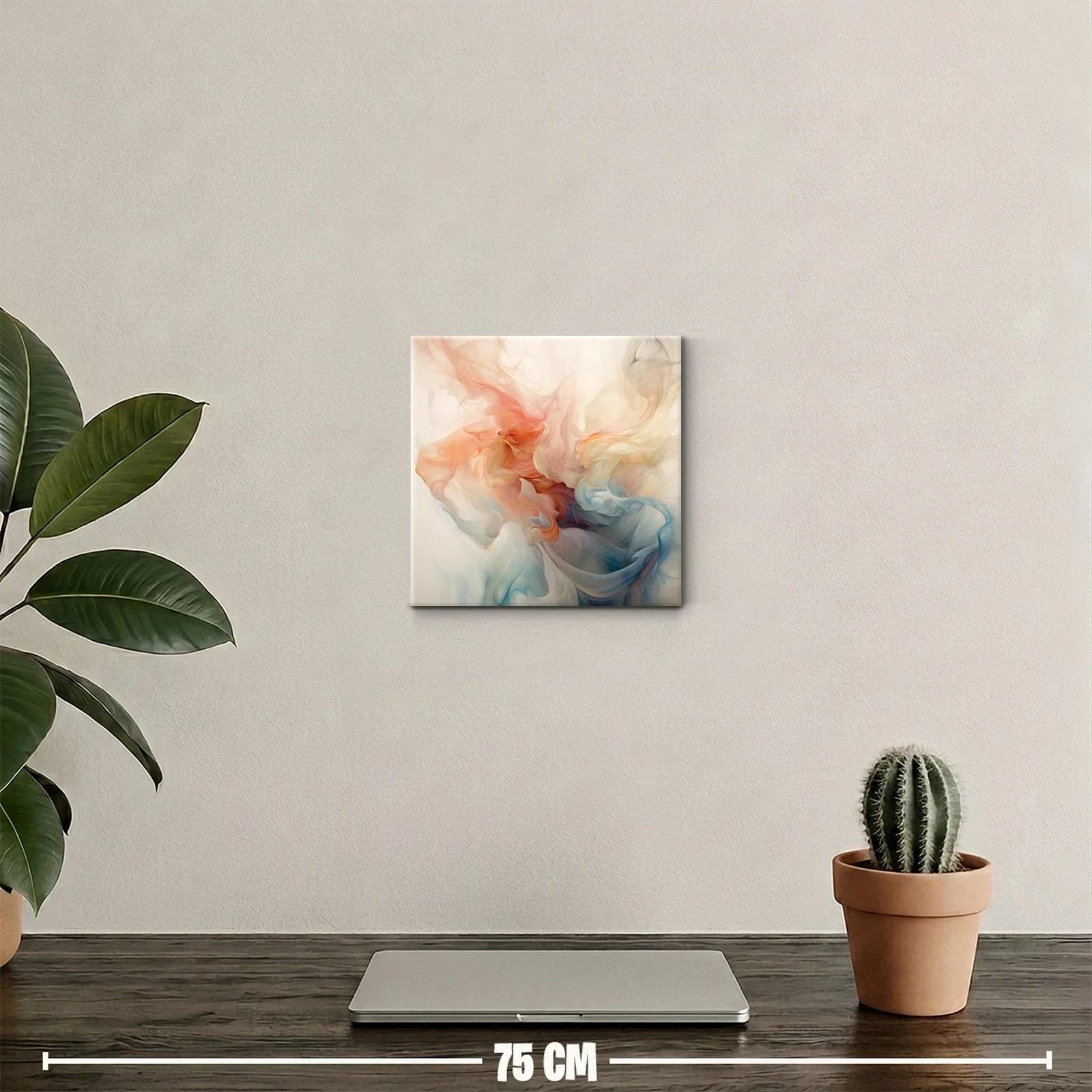 Arte abstracto en tonos cálidos y fríos con movimiento fluido — miniatura 2