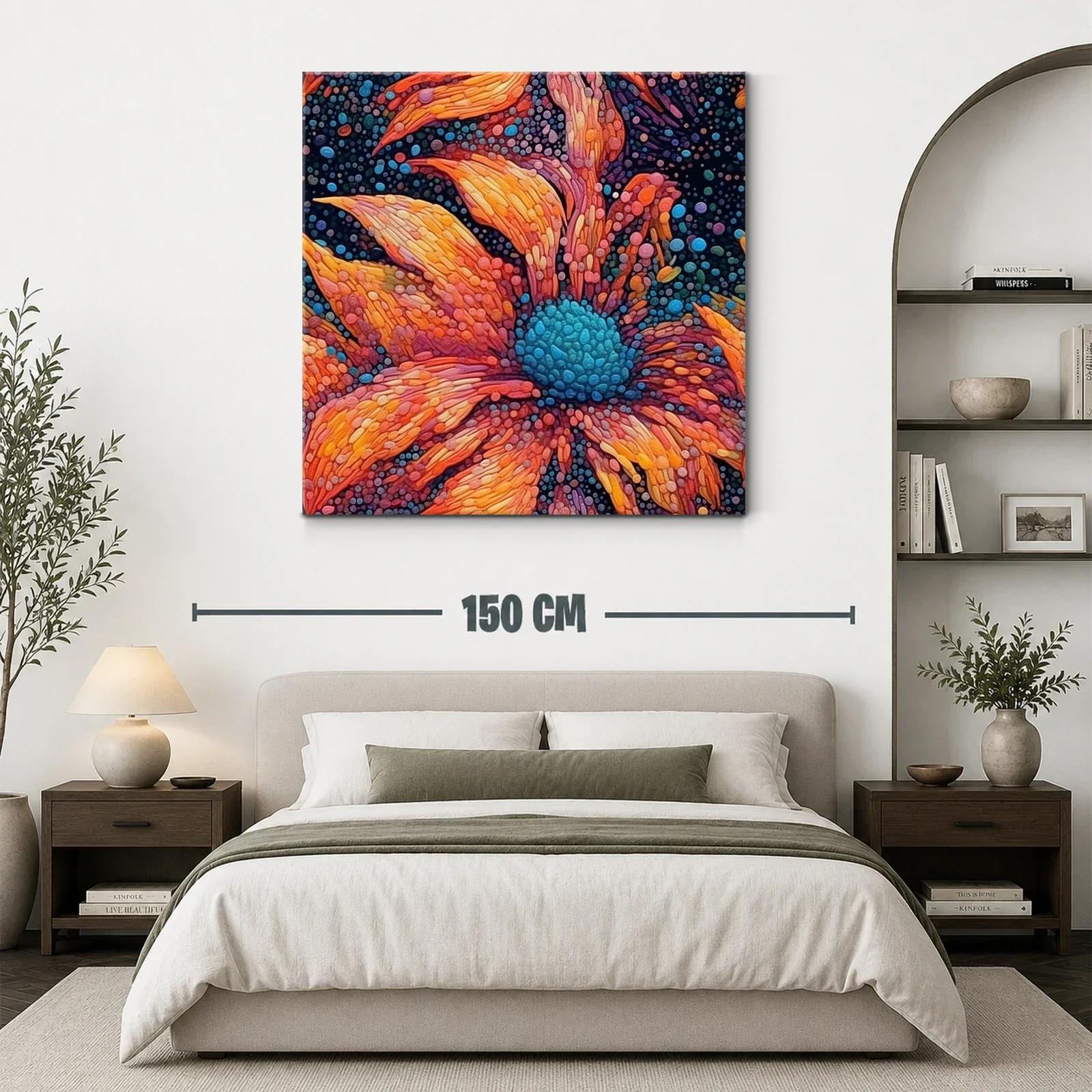 Flores vibrantes con detalles abstractos en tonos cálidos — miniatura 3