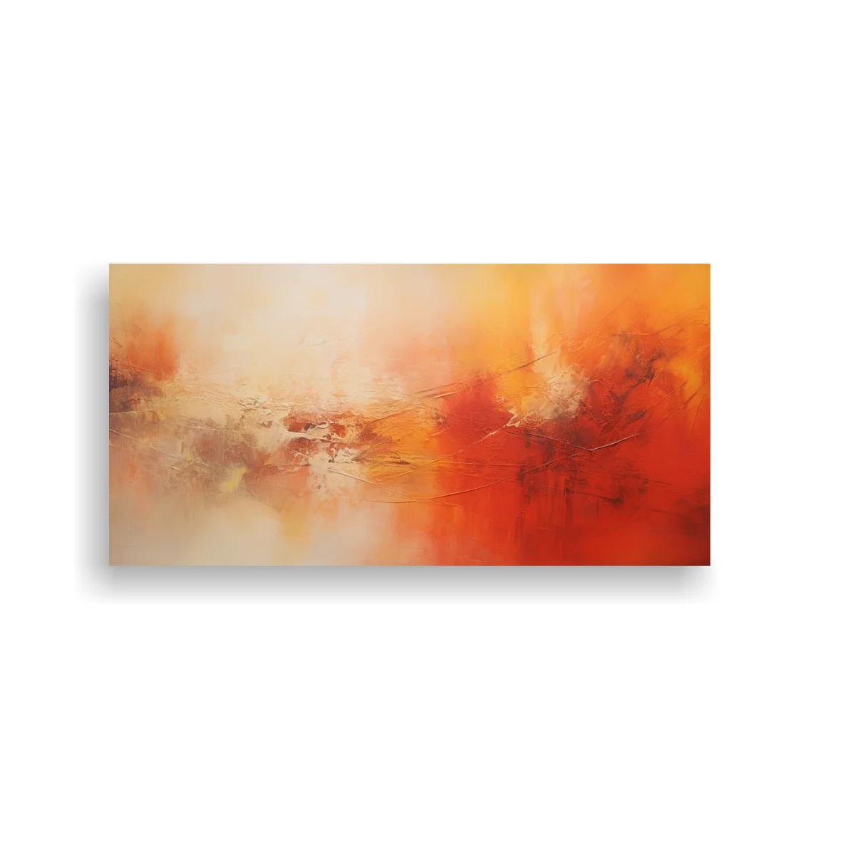 Cuadro abstracción en tonos cálidos con trazos finos oscuros