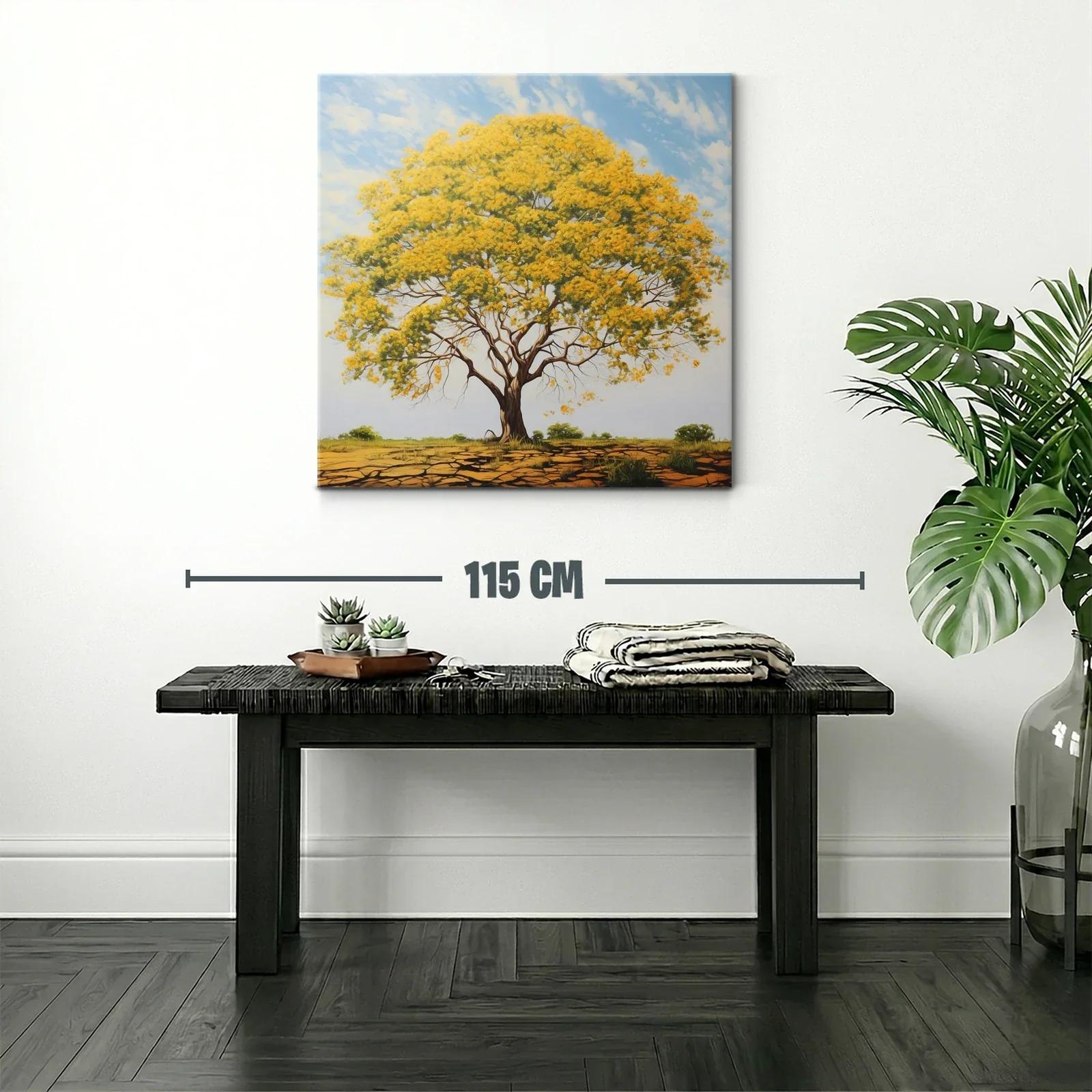 Árbol Dorado en Paisaje Cálido y Sereno — miniatura 2