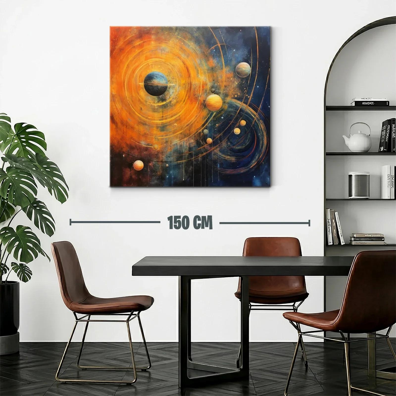 Explosión cósmica de planetas en vibrantes tonos cálidos — miniatura 2