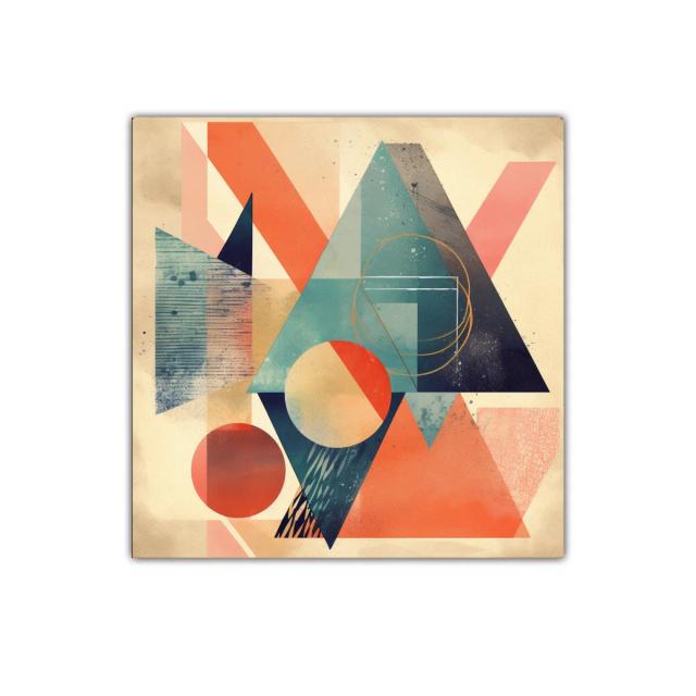 Cuadro decorativo con formas geométricas y colores vibrantes