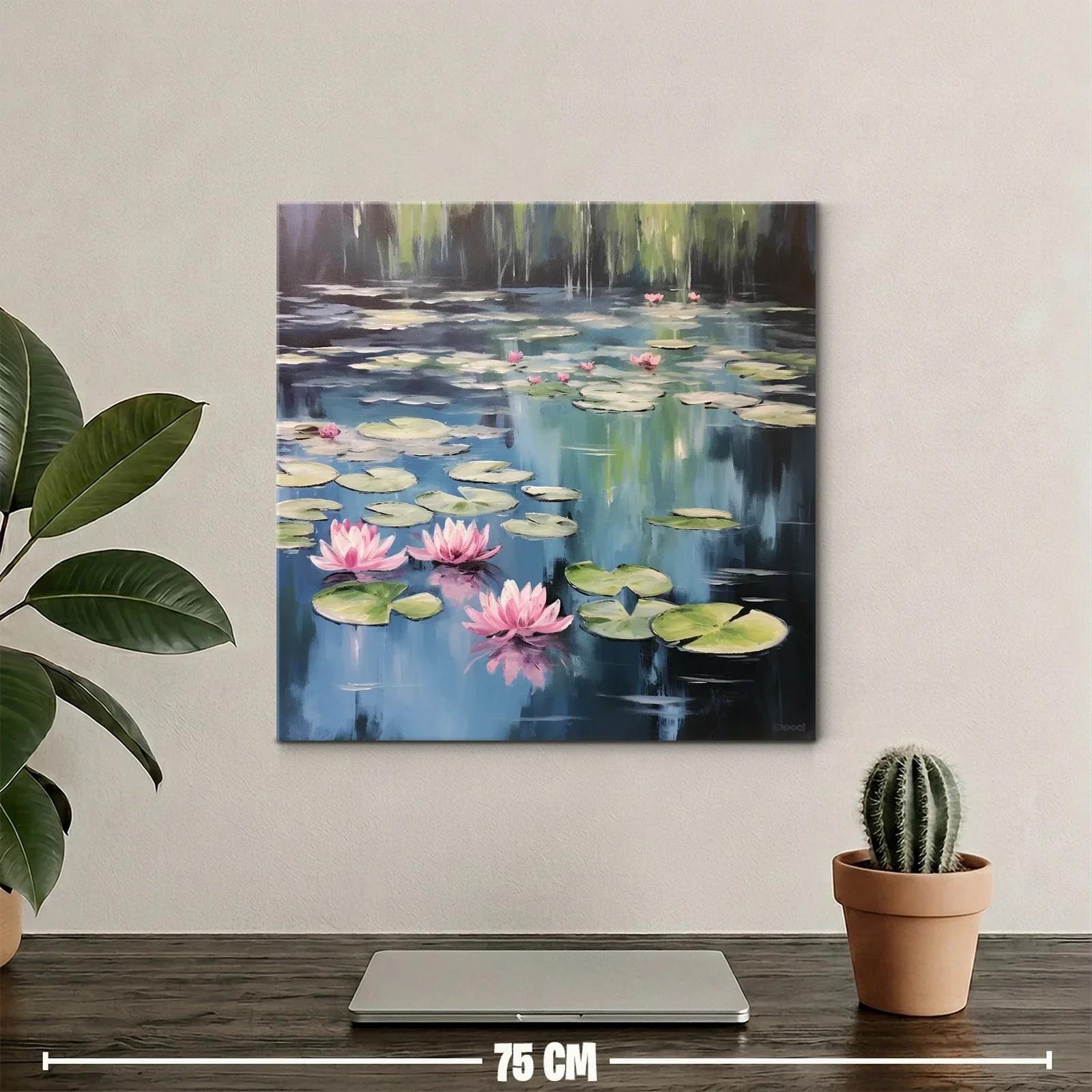 Serenidad en el Estanque con Flores de Loto y Nenúfares — miniatura 2
